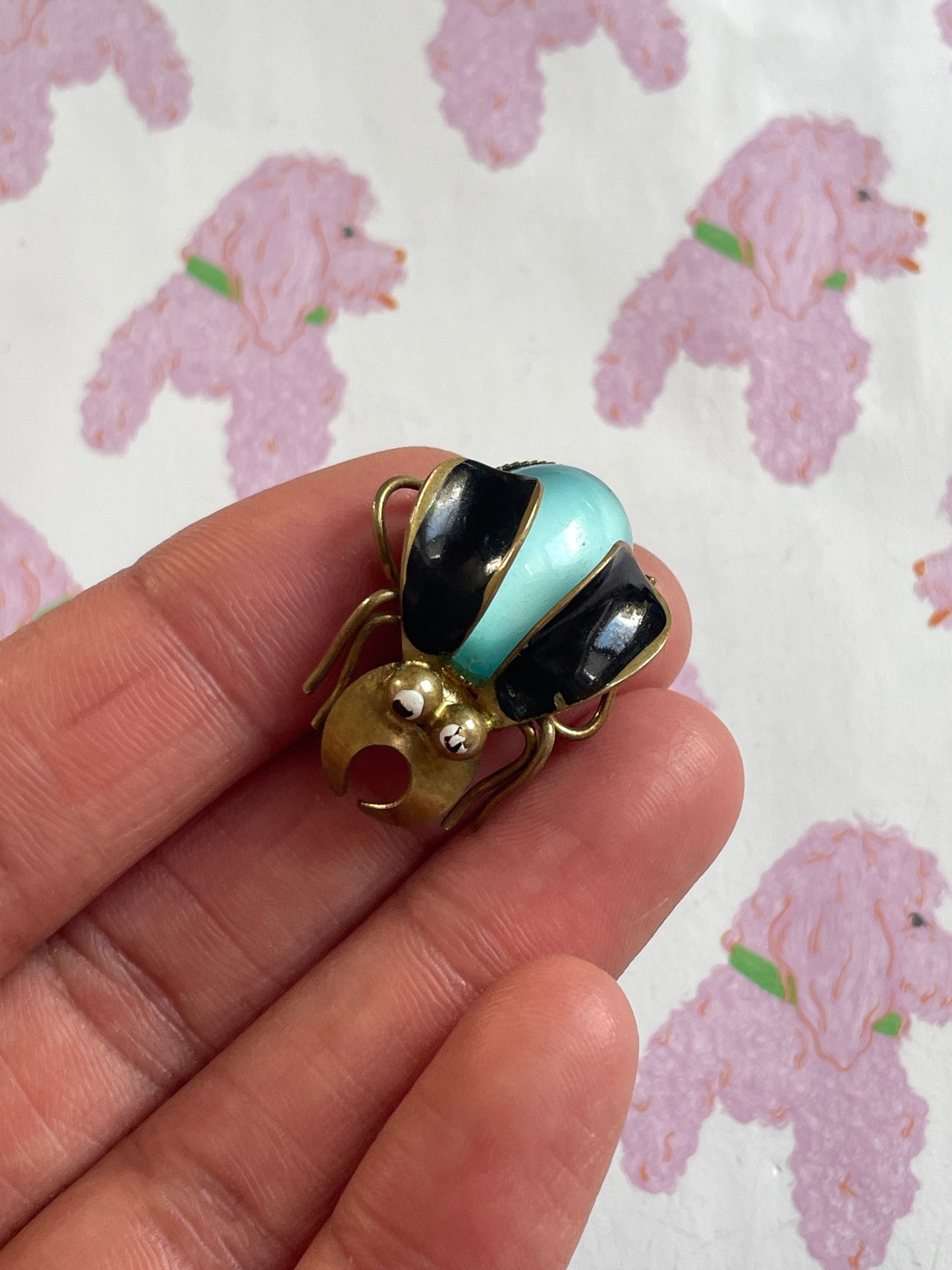 vintage messing kever broche