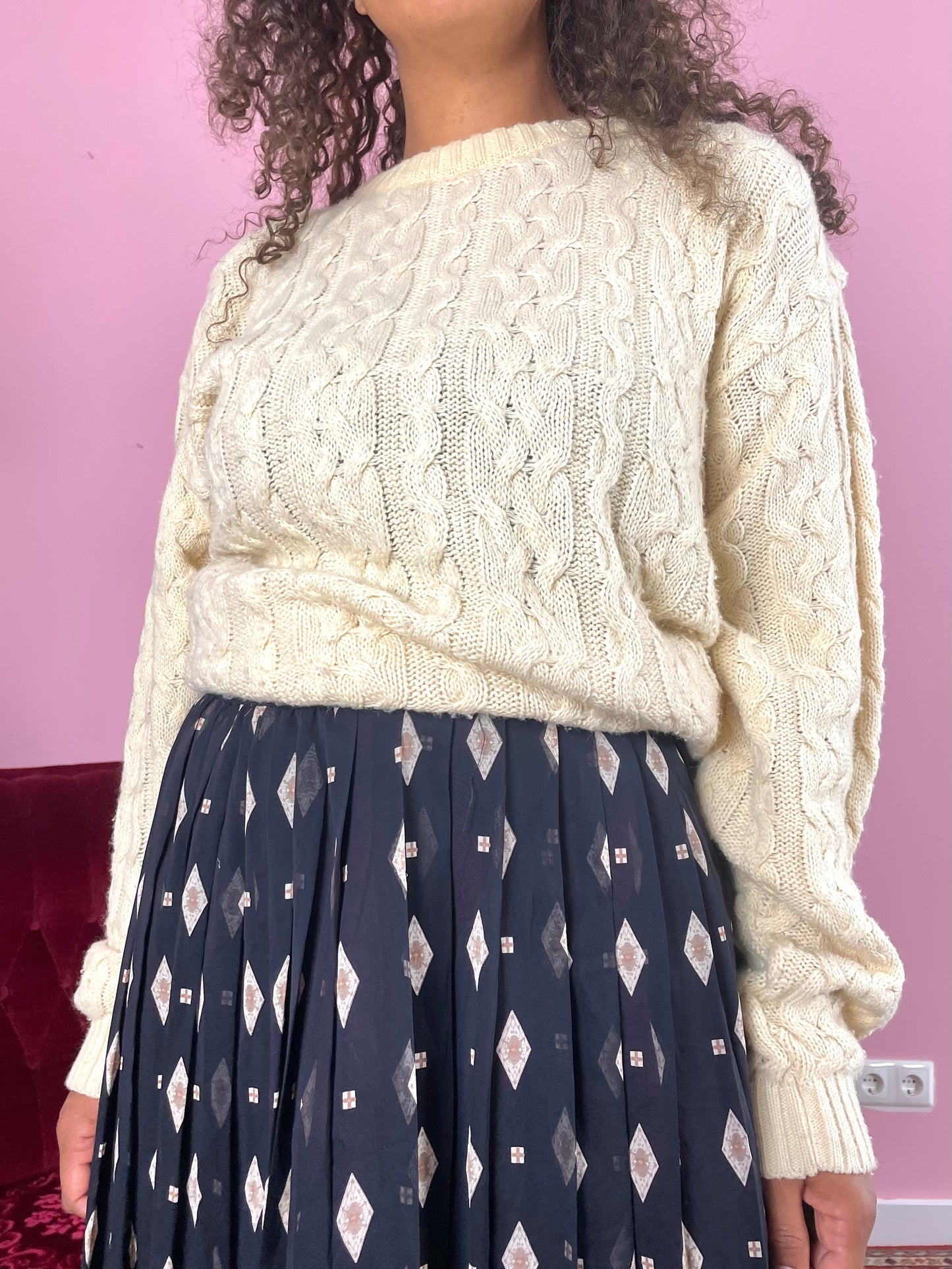 Vintage plus size knitted trui