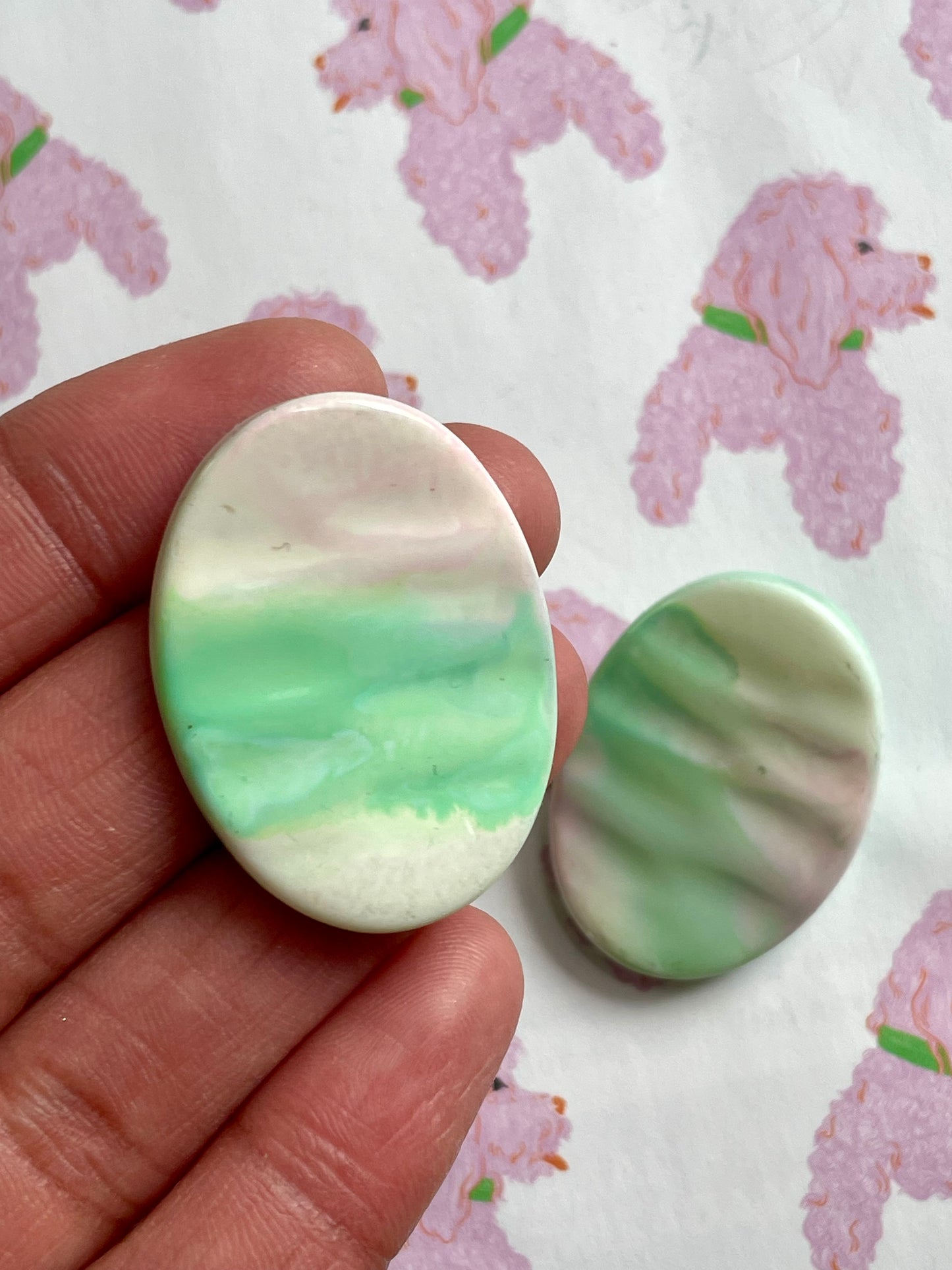 Ovalen ombre stekers zeegroen