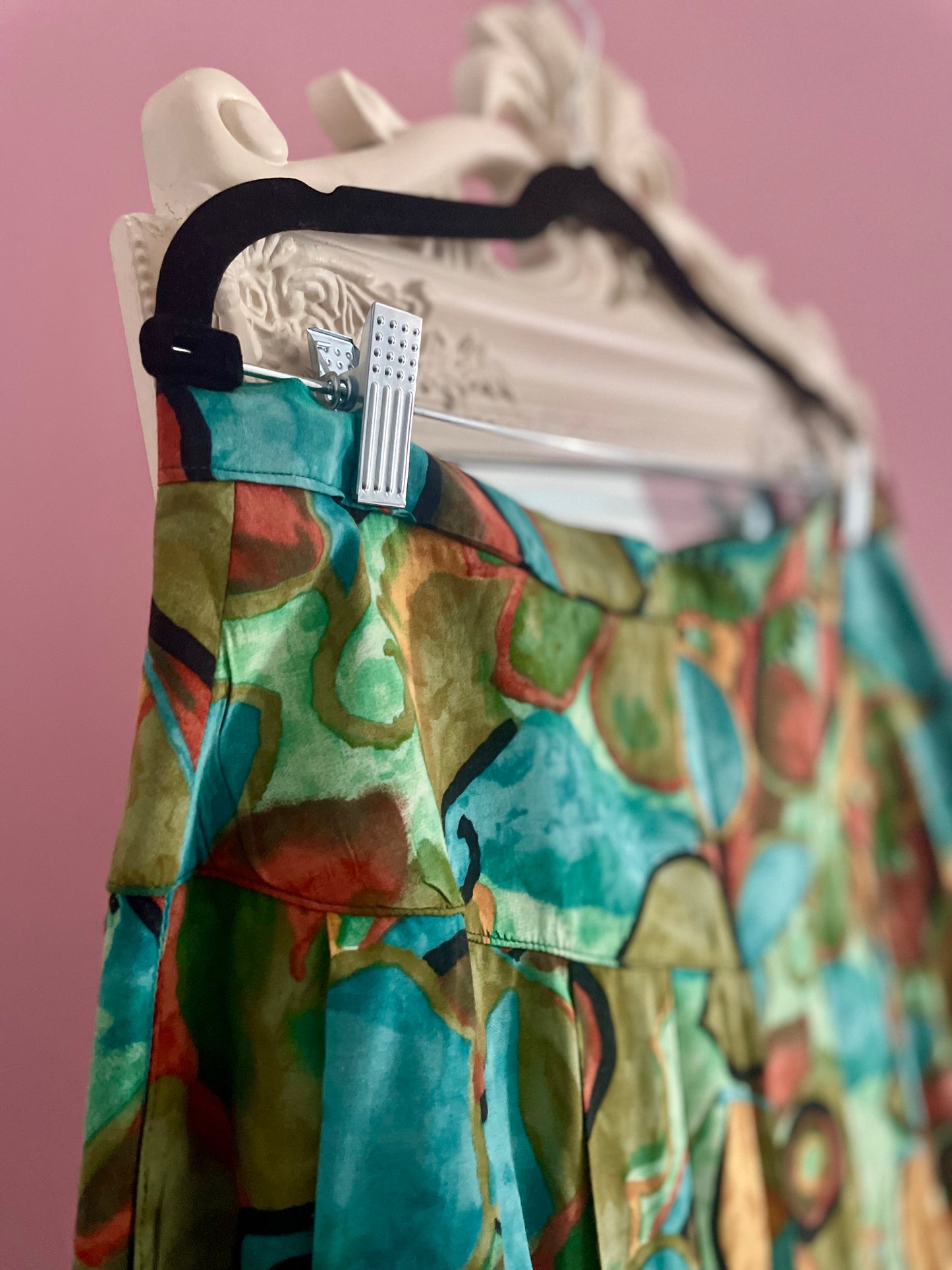 Vintage viscose African vibes midirok