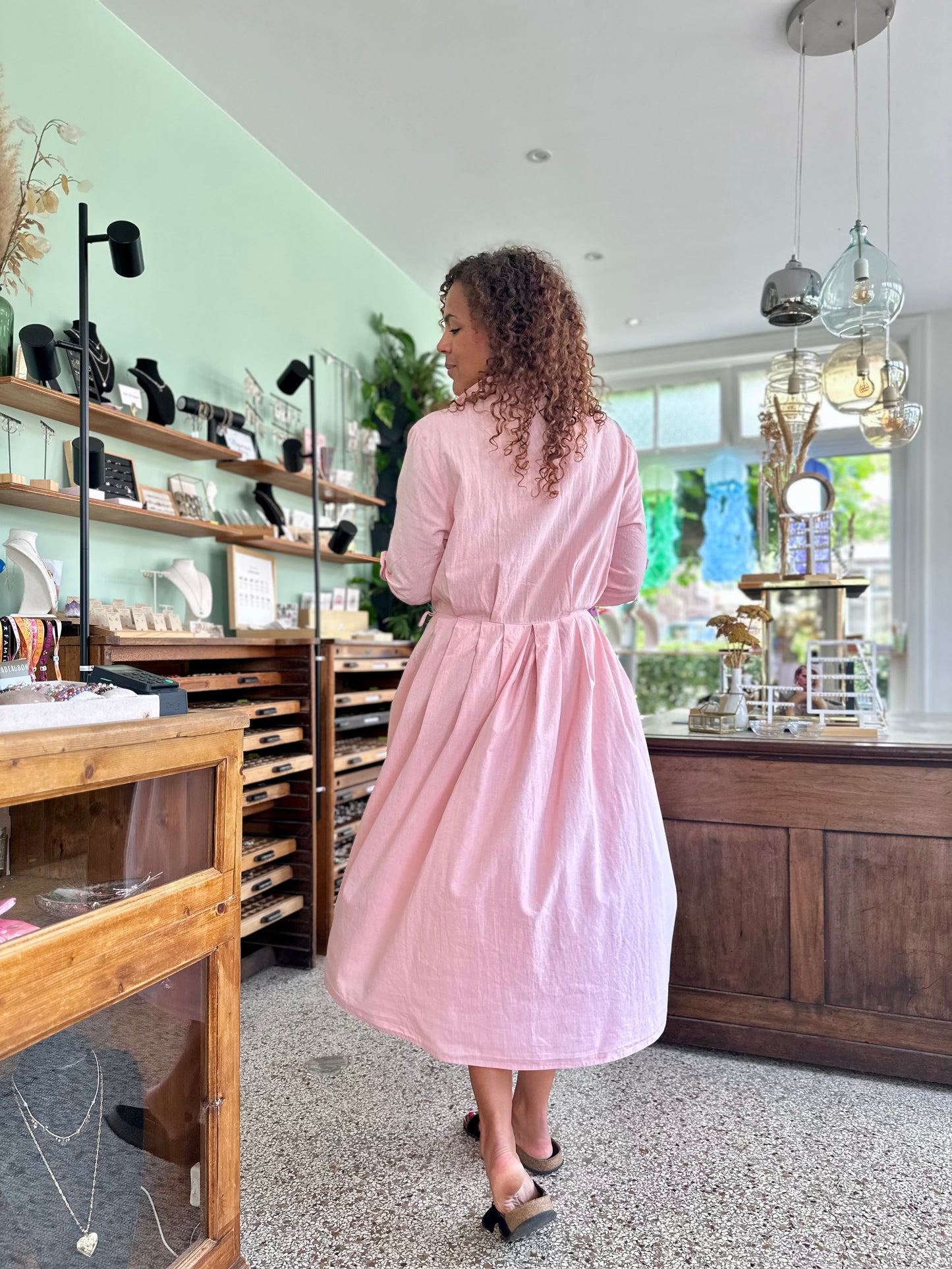 Vintage roze spijkerjurkje