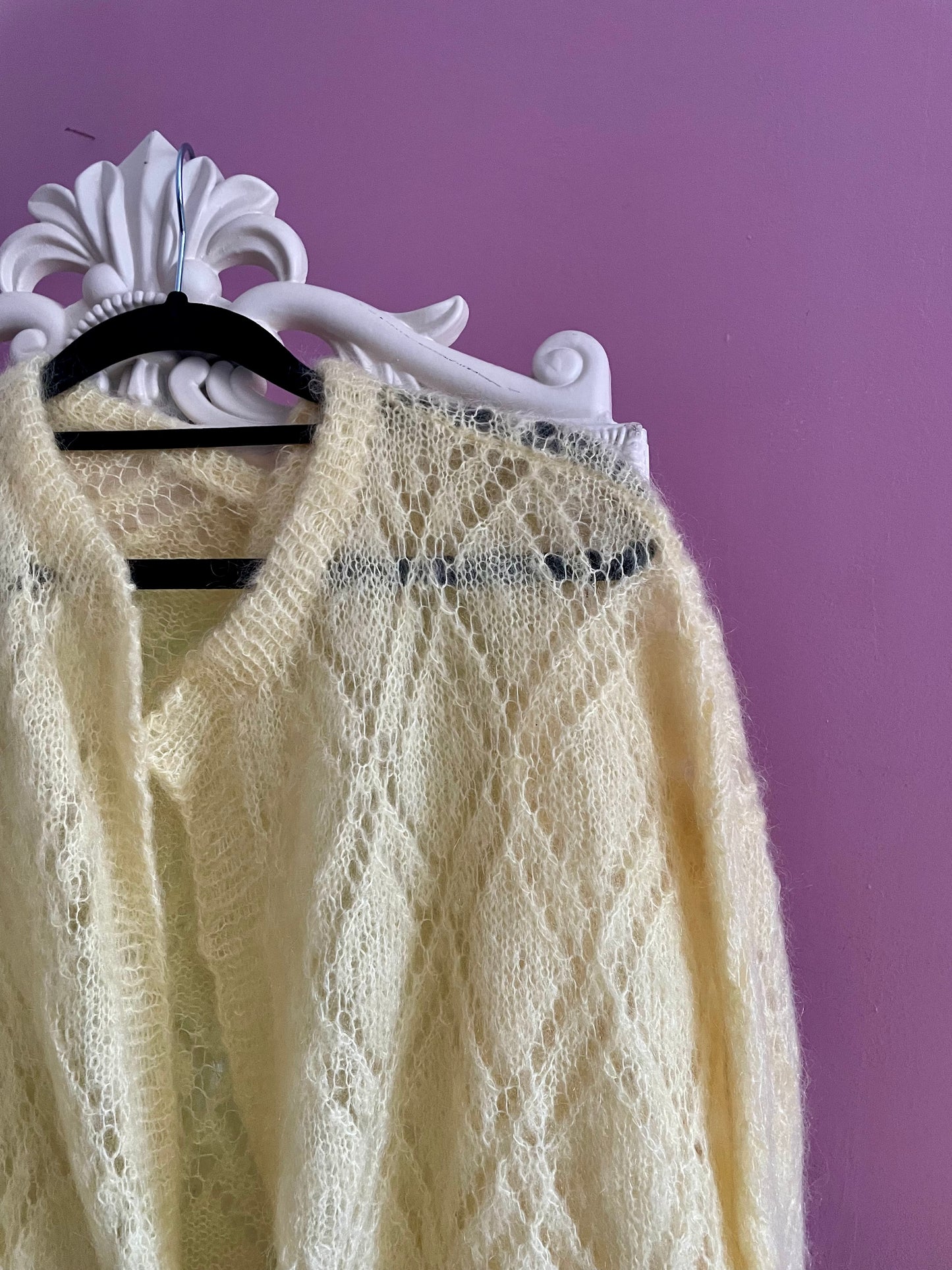 Vintage pastel geel vest