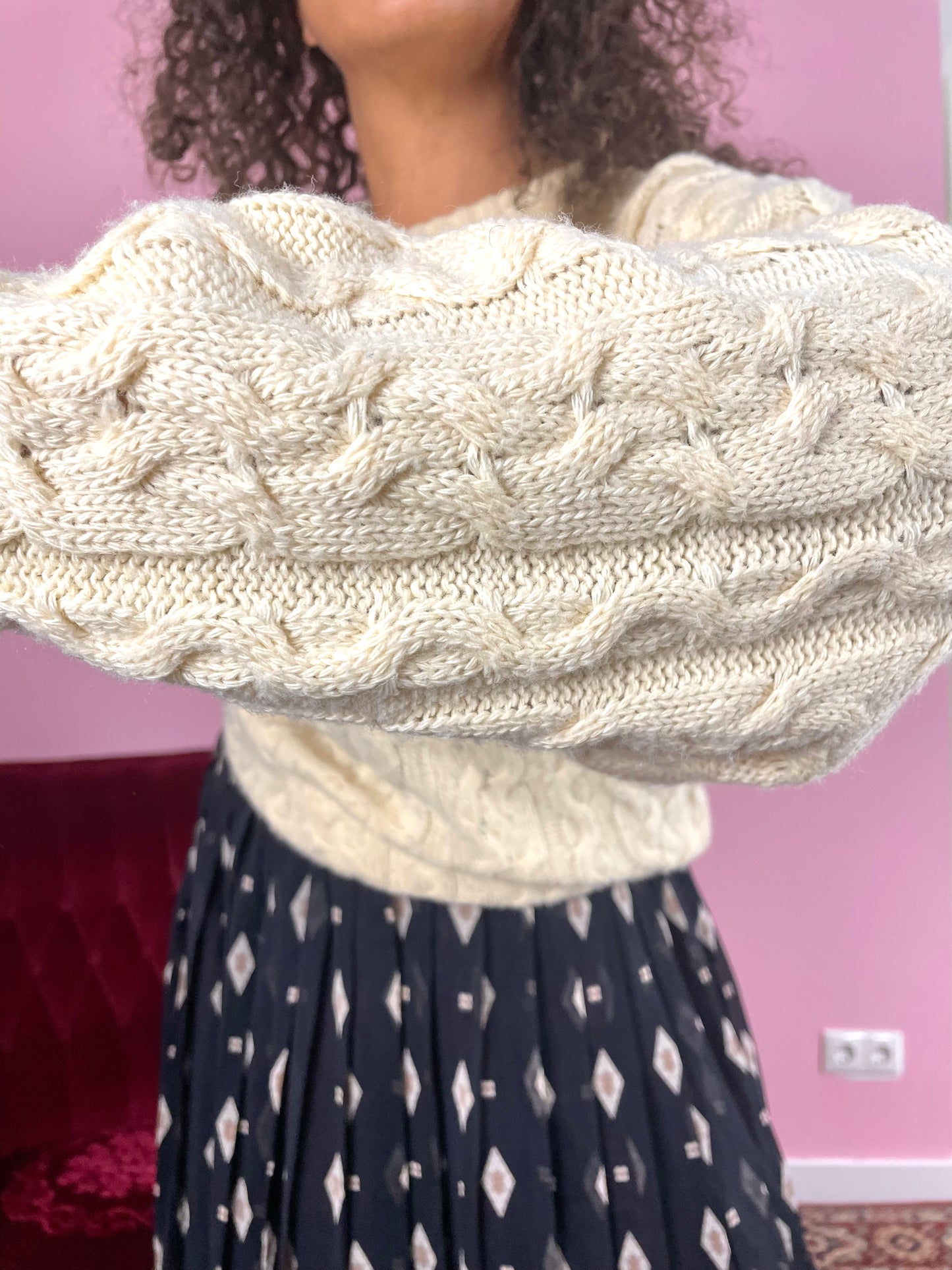 Vintage plus size knitted trui