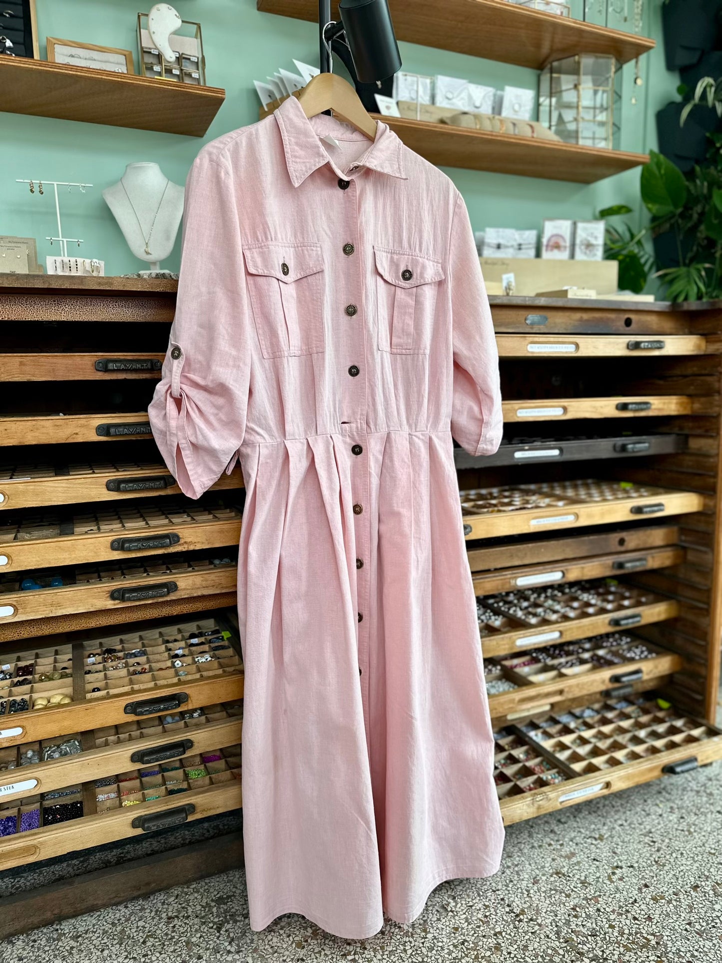 Vintage roze spijkerjurkje