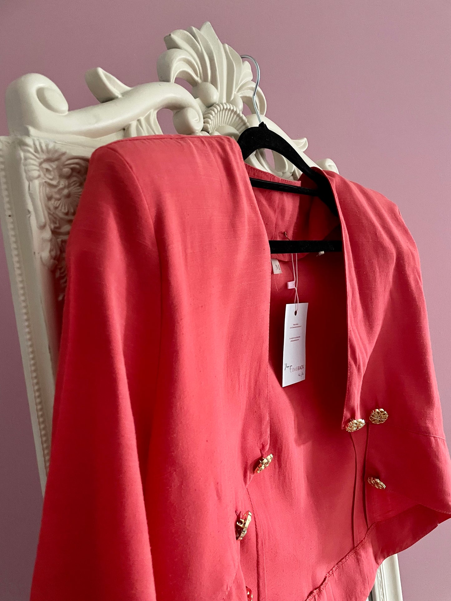Vintage coral cropped blazer