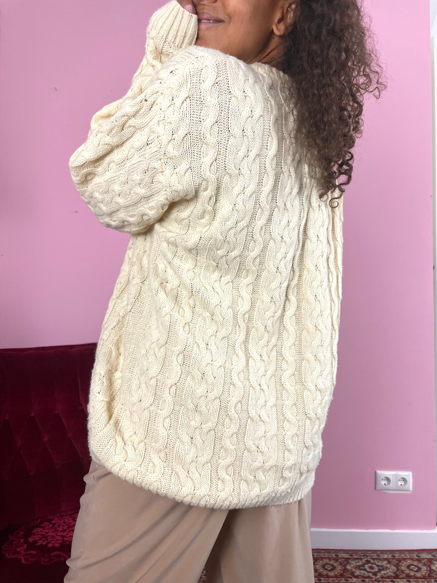 Vintage plus size knitted trui
