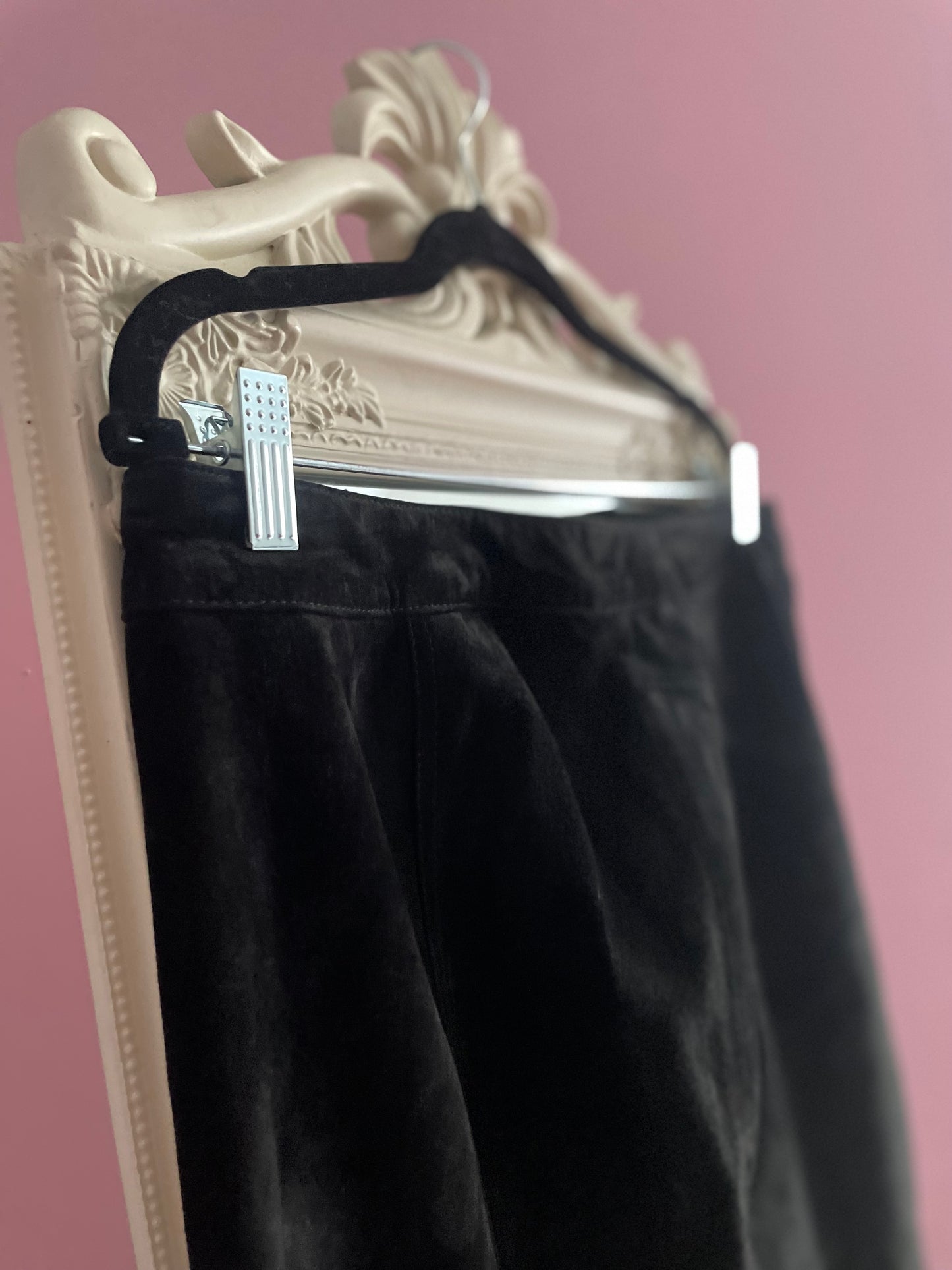 Vintage suede plus size midi rok