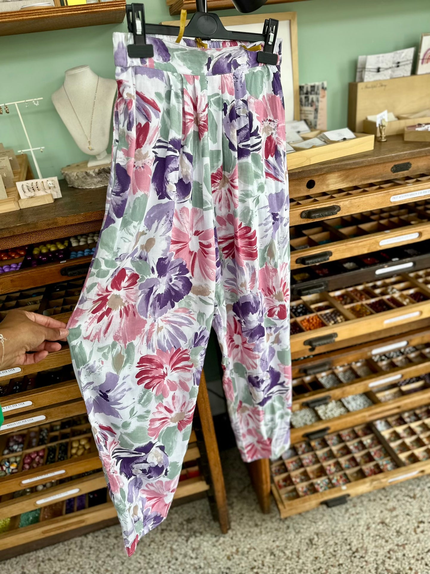 Vintage high waist summer pantalon