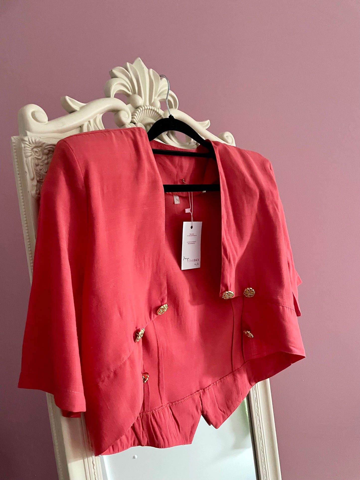 Vintage coral cropped blazer