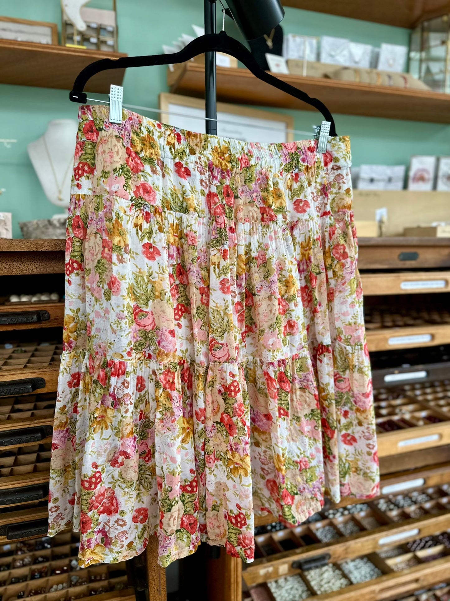 Vintage plus size floral rok