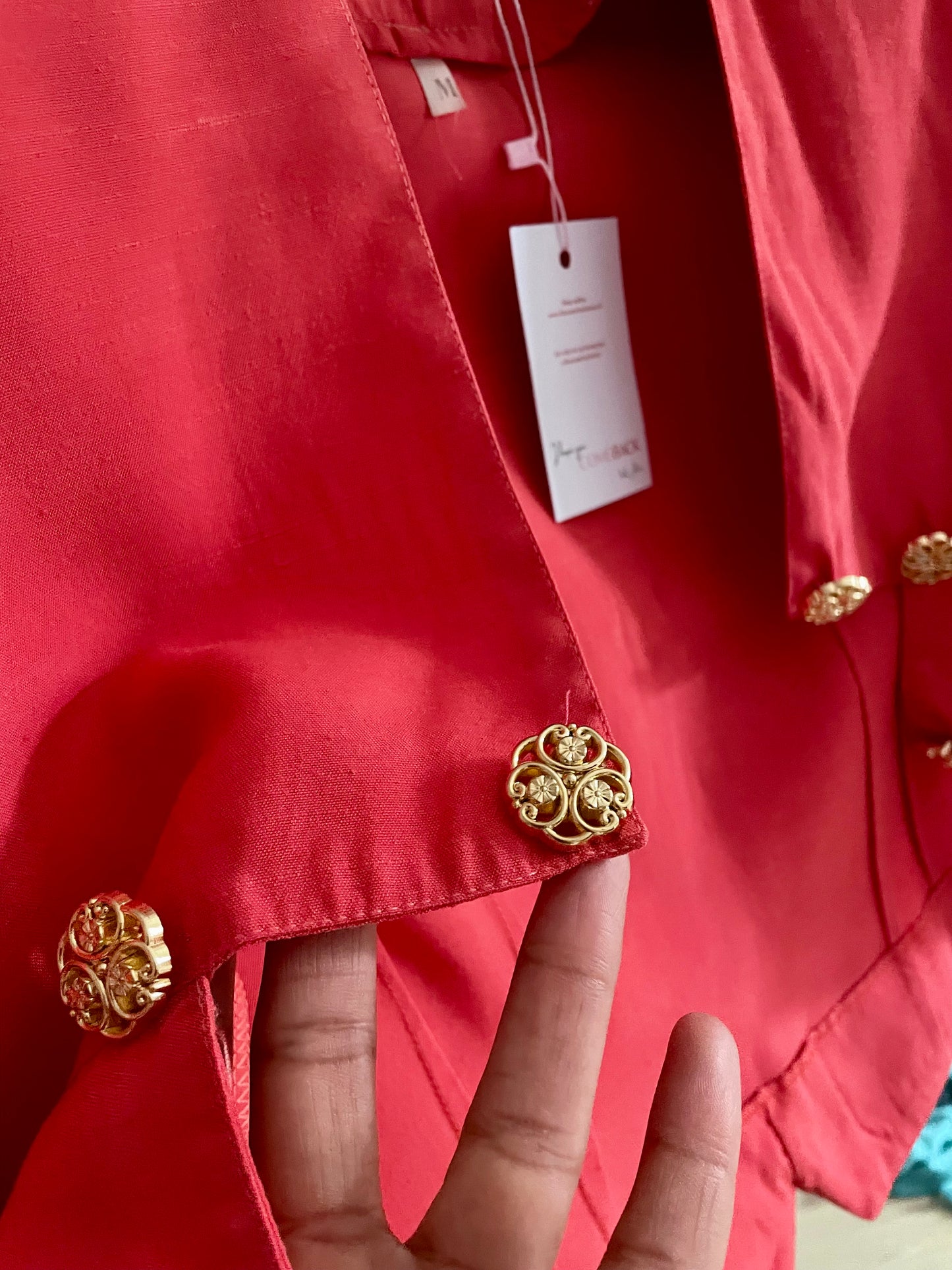 Vintage coral cropped blazer