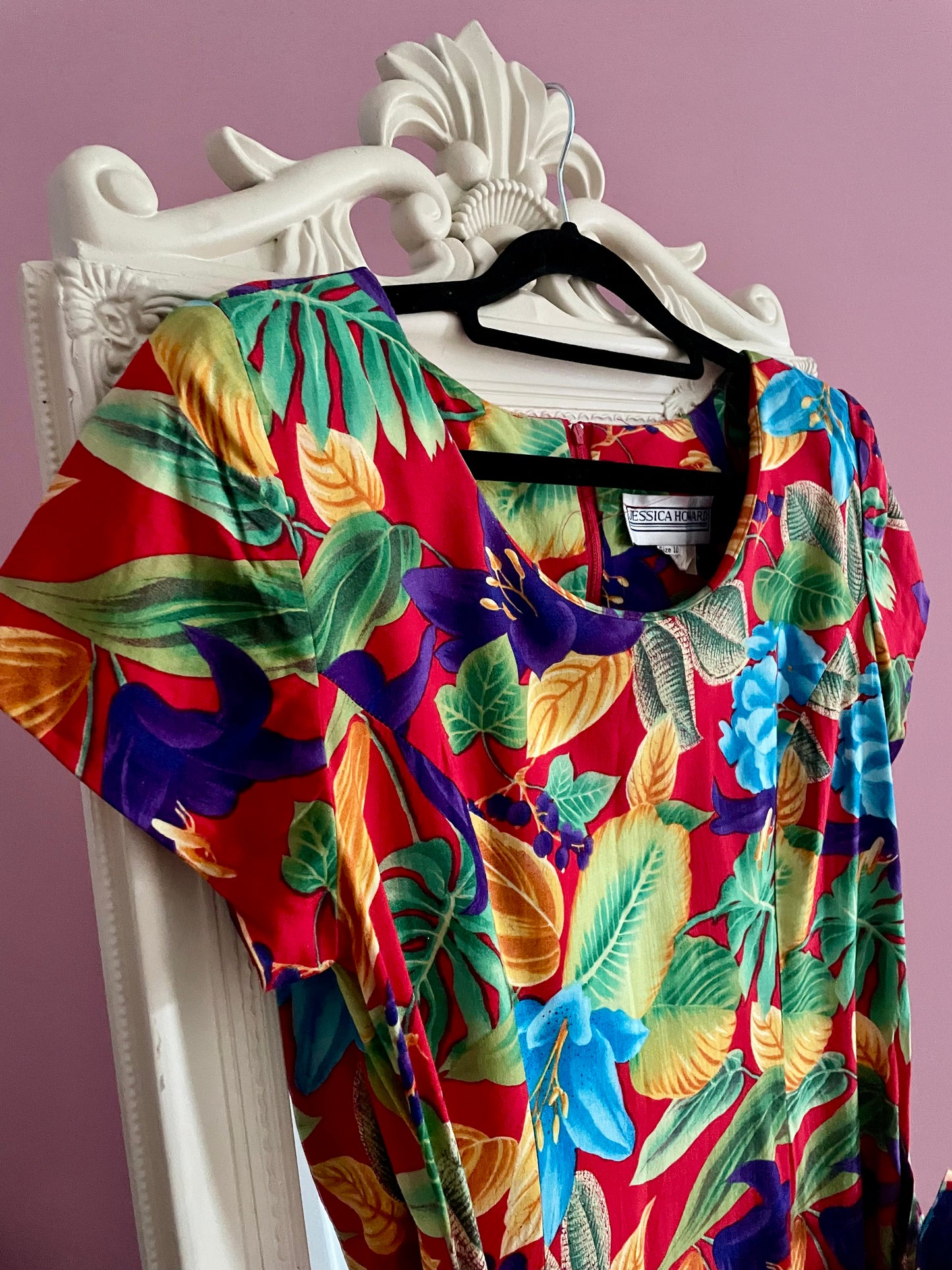 Vintage botanische print jurk