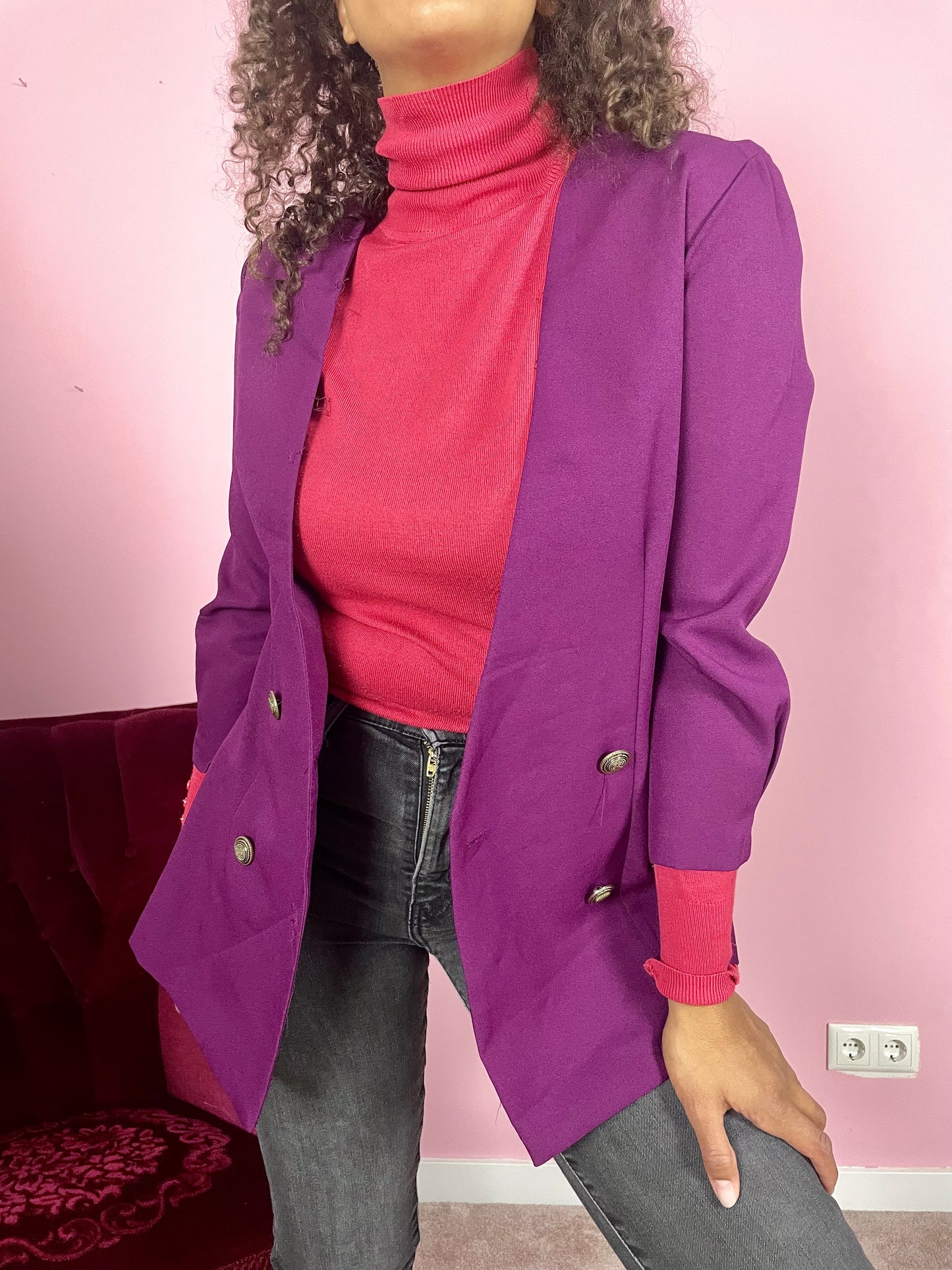 Vintage violet paarse blazer
