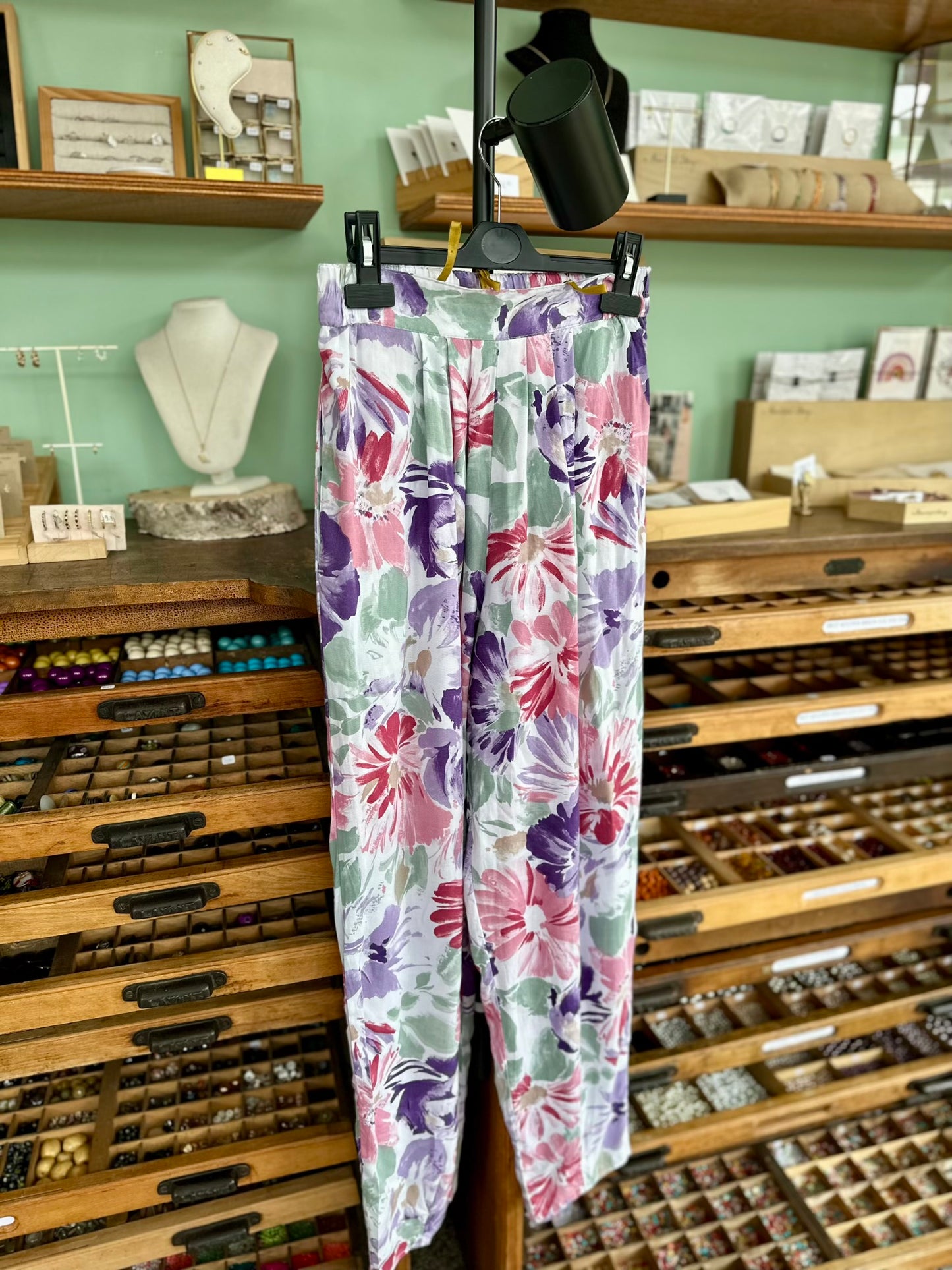 Vintage high waist summer pantalon