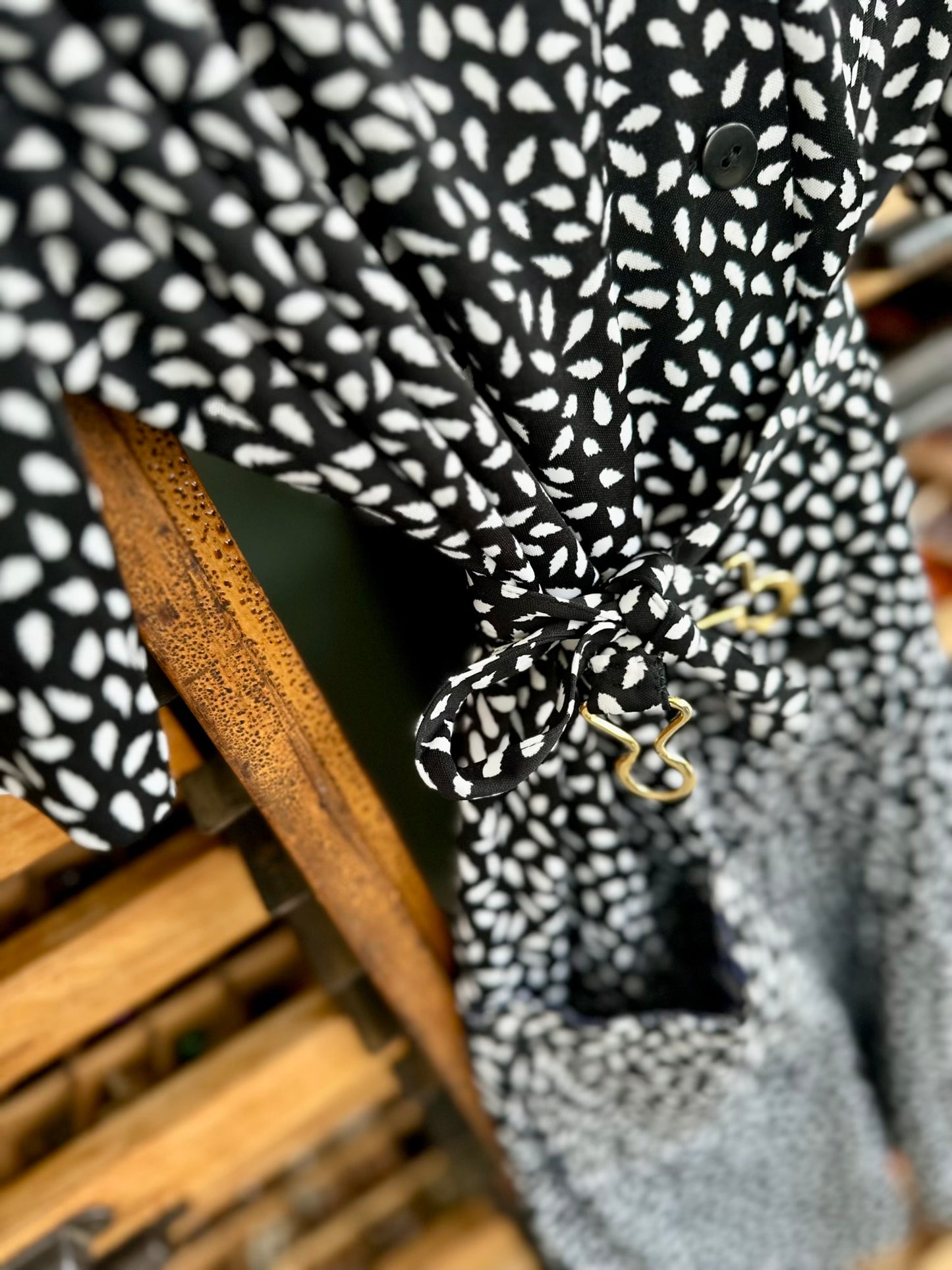Vintage black/white zomerjurk