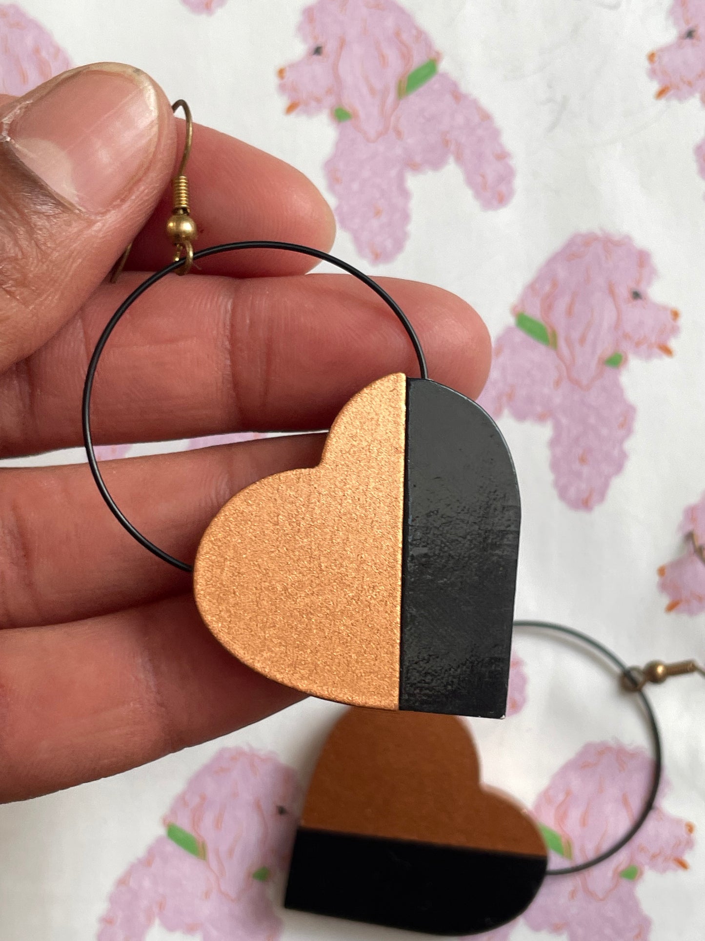 Houten 90's oorhangers