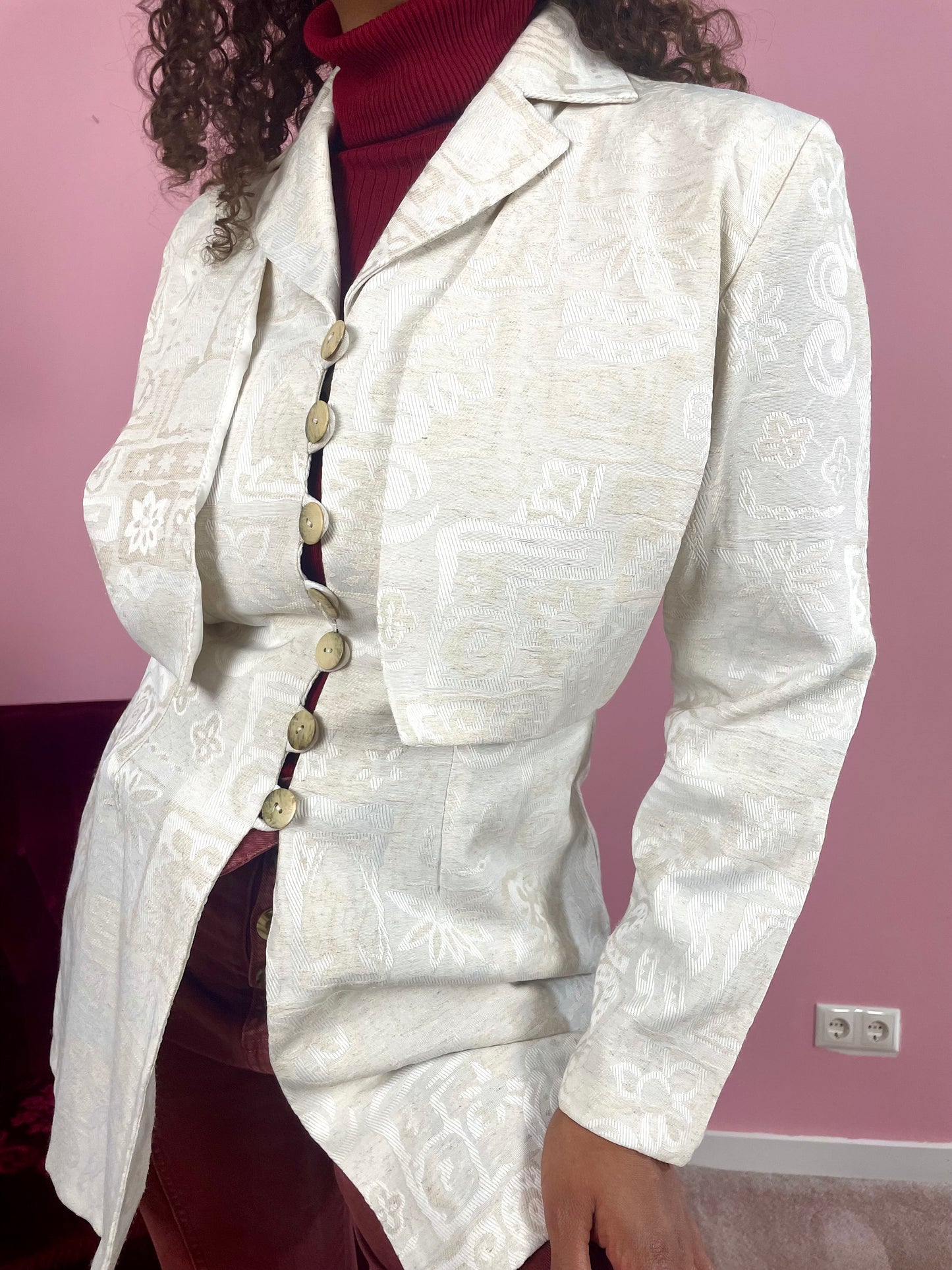 Vintage jaquard floral blazer