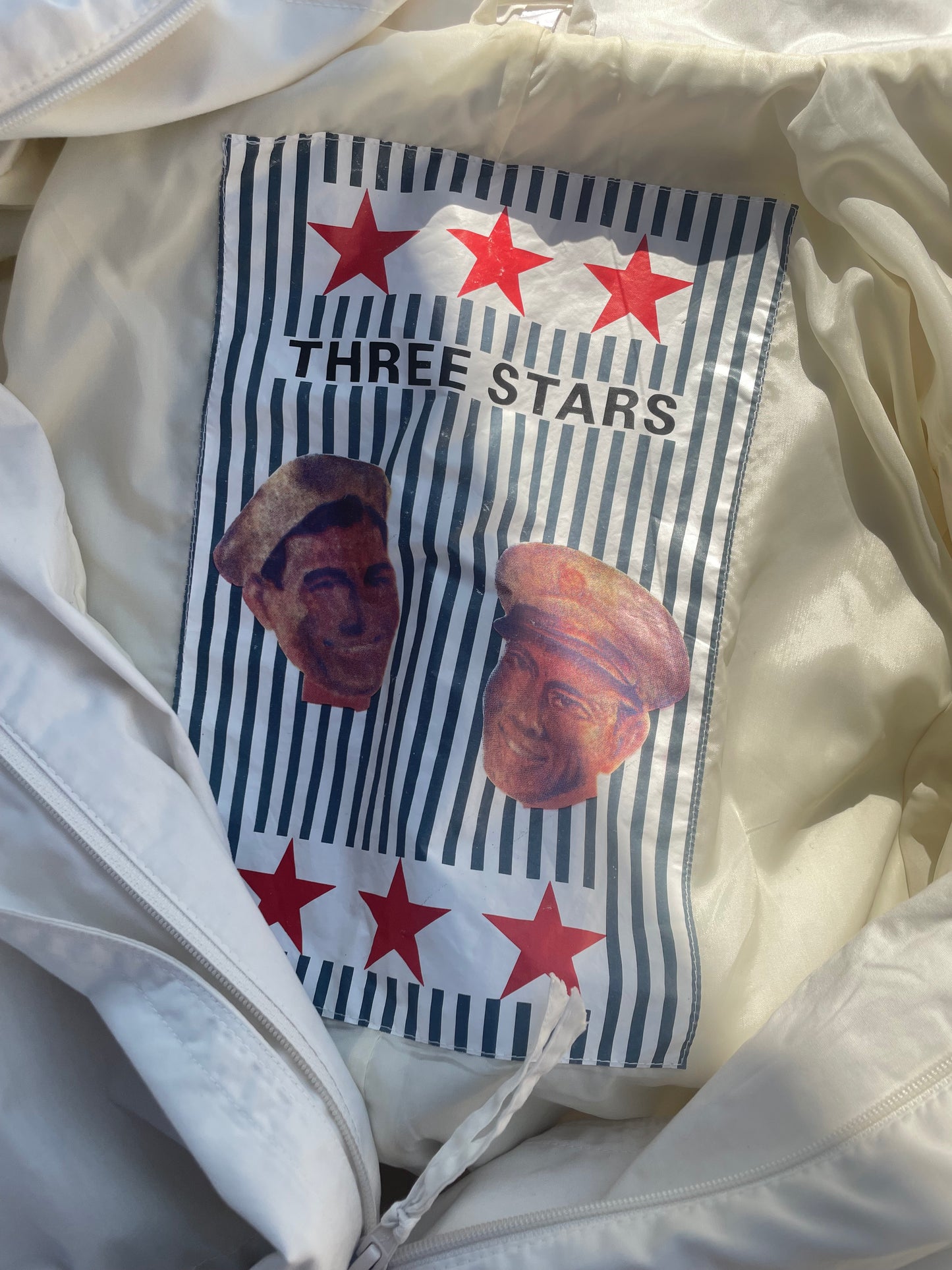 Vintage plus size wit katoenen trenchocat