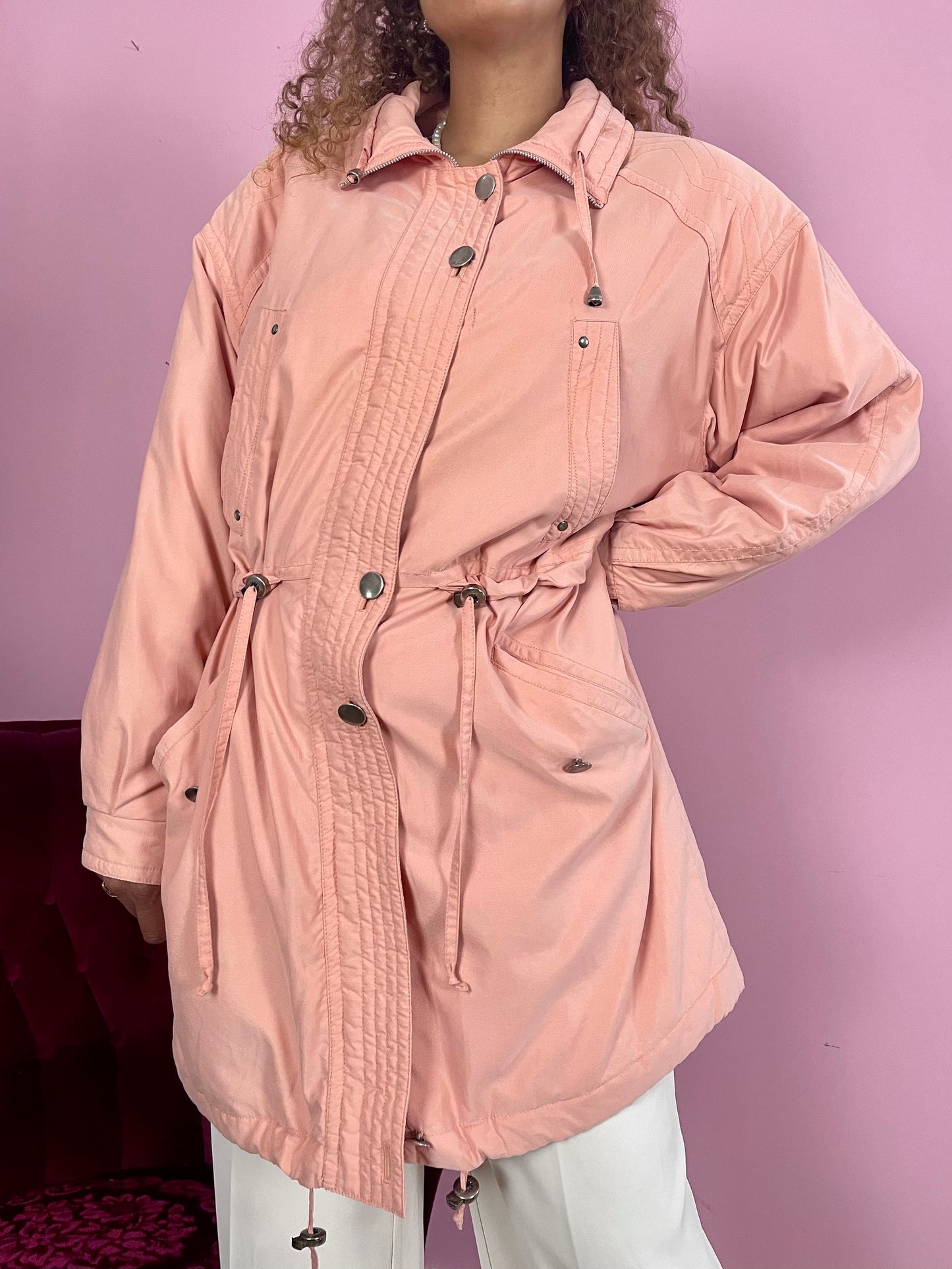 Vintage zalmroze parka