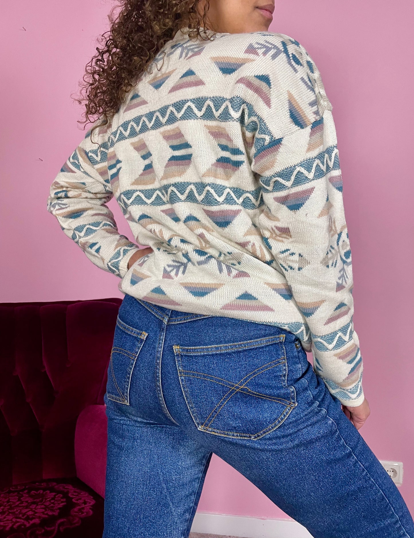 Vintage sweater met inspired Aztec print