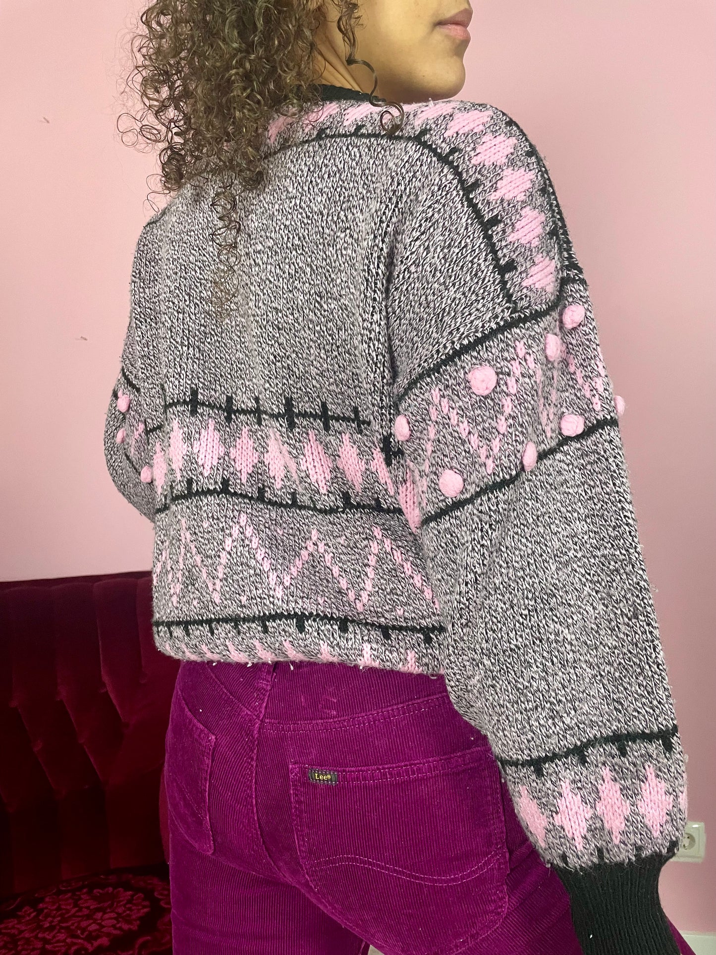 Vintage sweater met balletjes