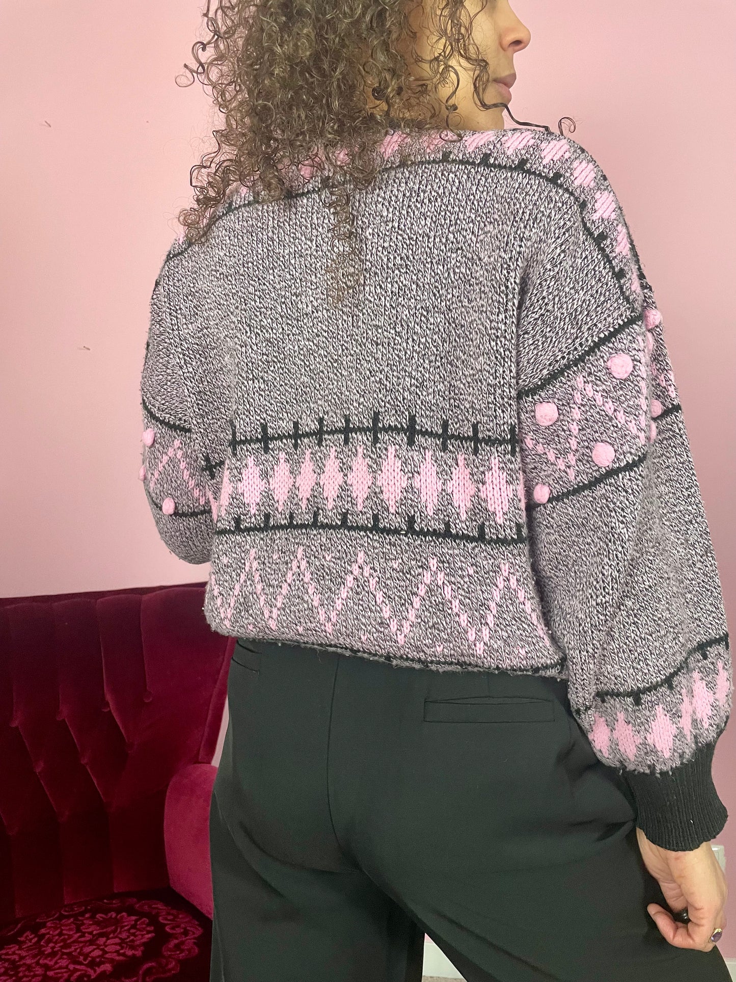 Vintage sweater met balletjes
