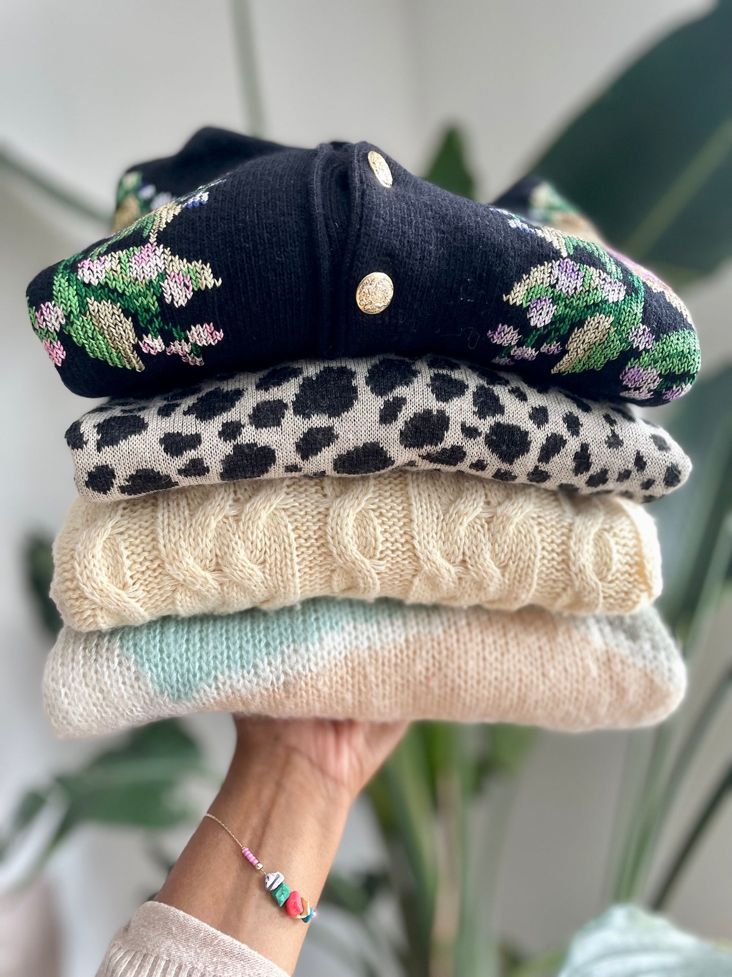 Vintage plus size knitted trui