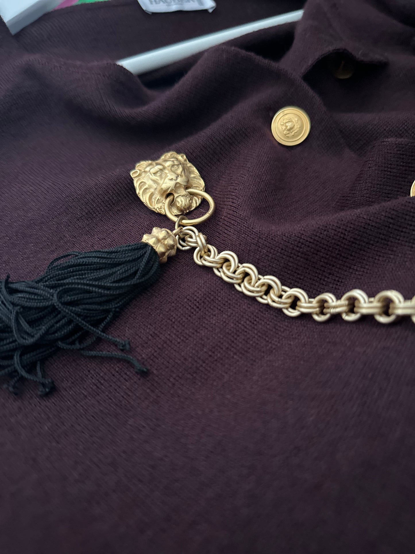 Vintage aubergine statement jurk - L