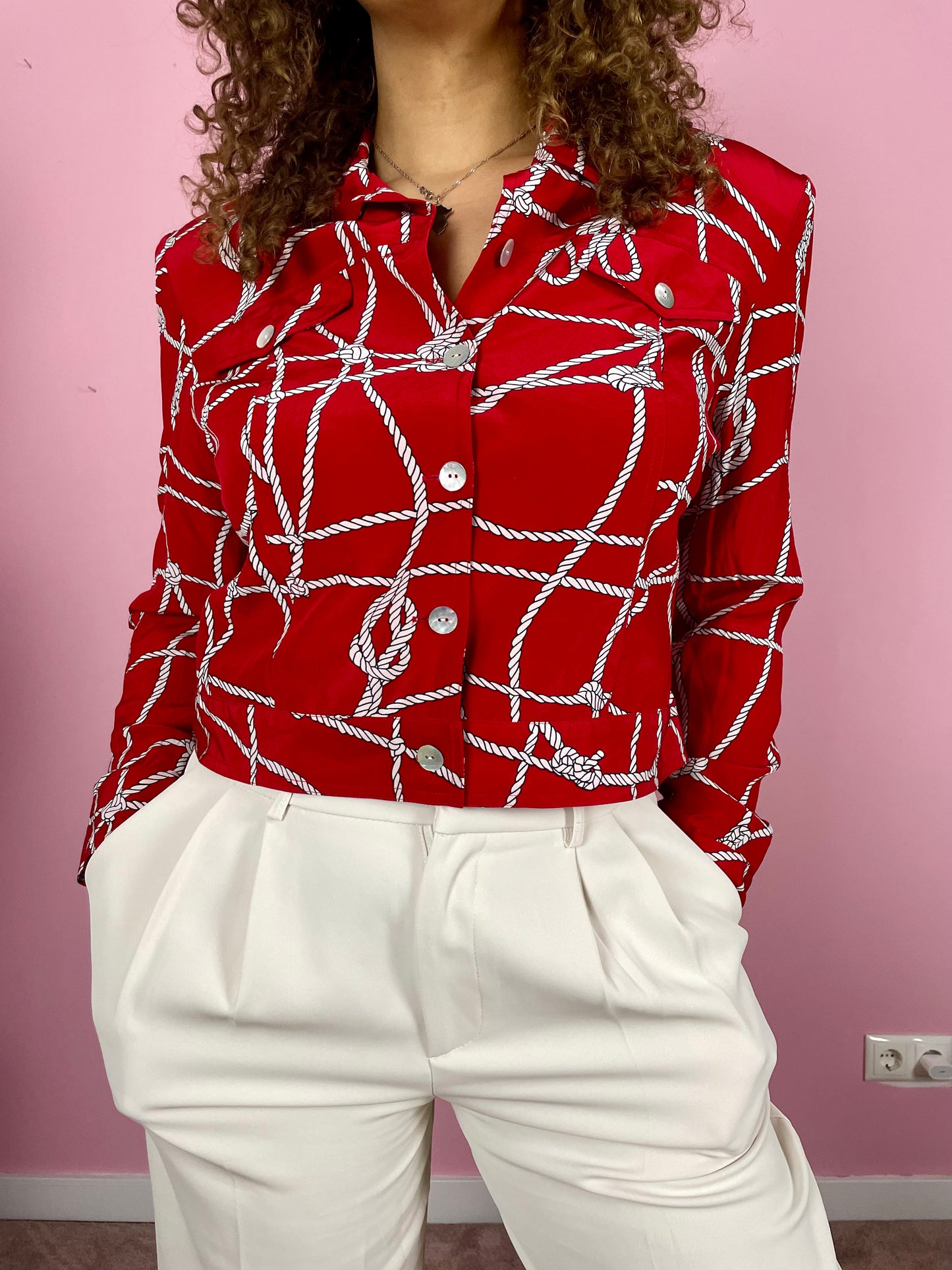 Vintage zijde cropped blazer