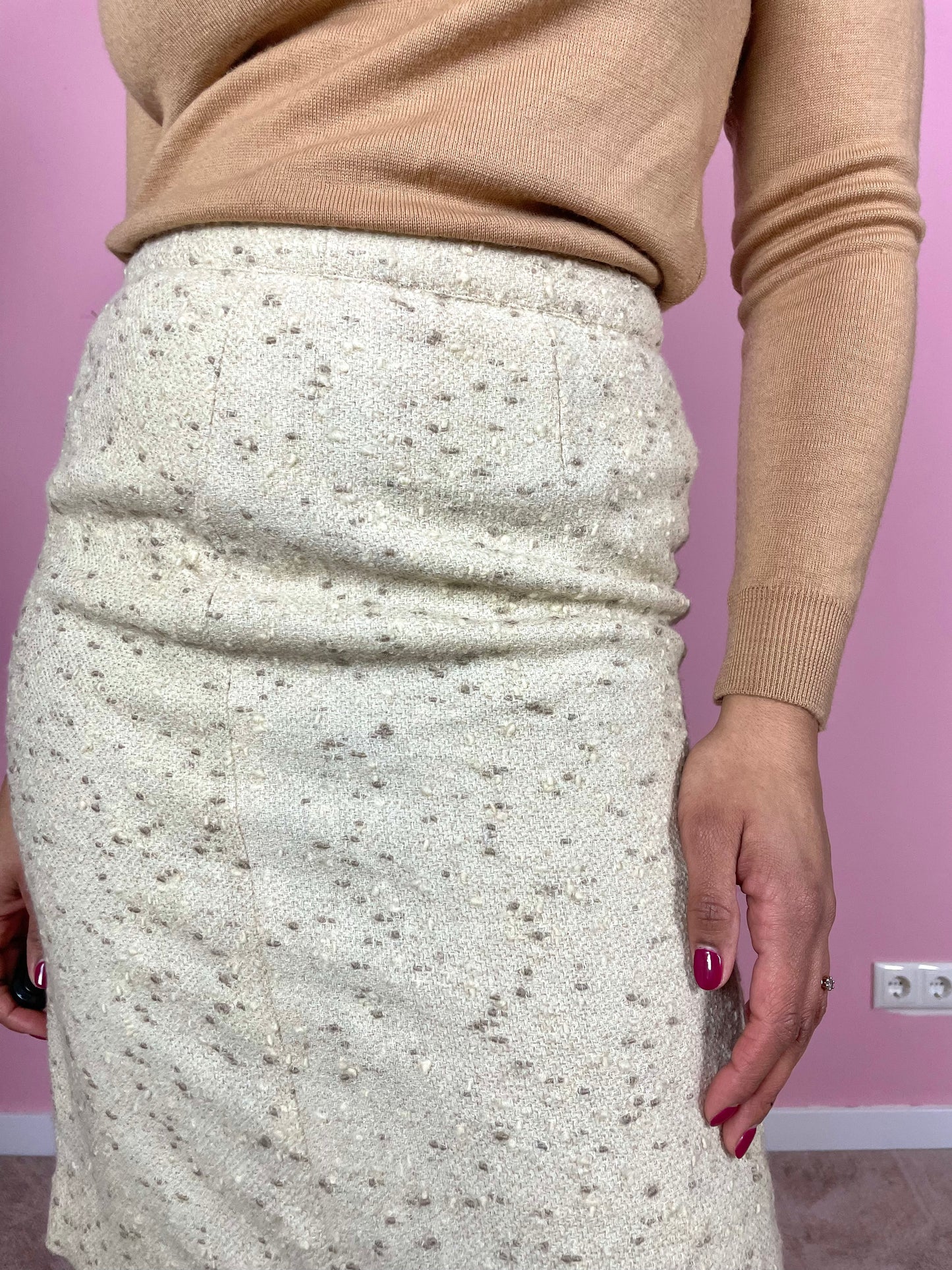 Vintage boucle mini rok