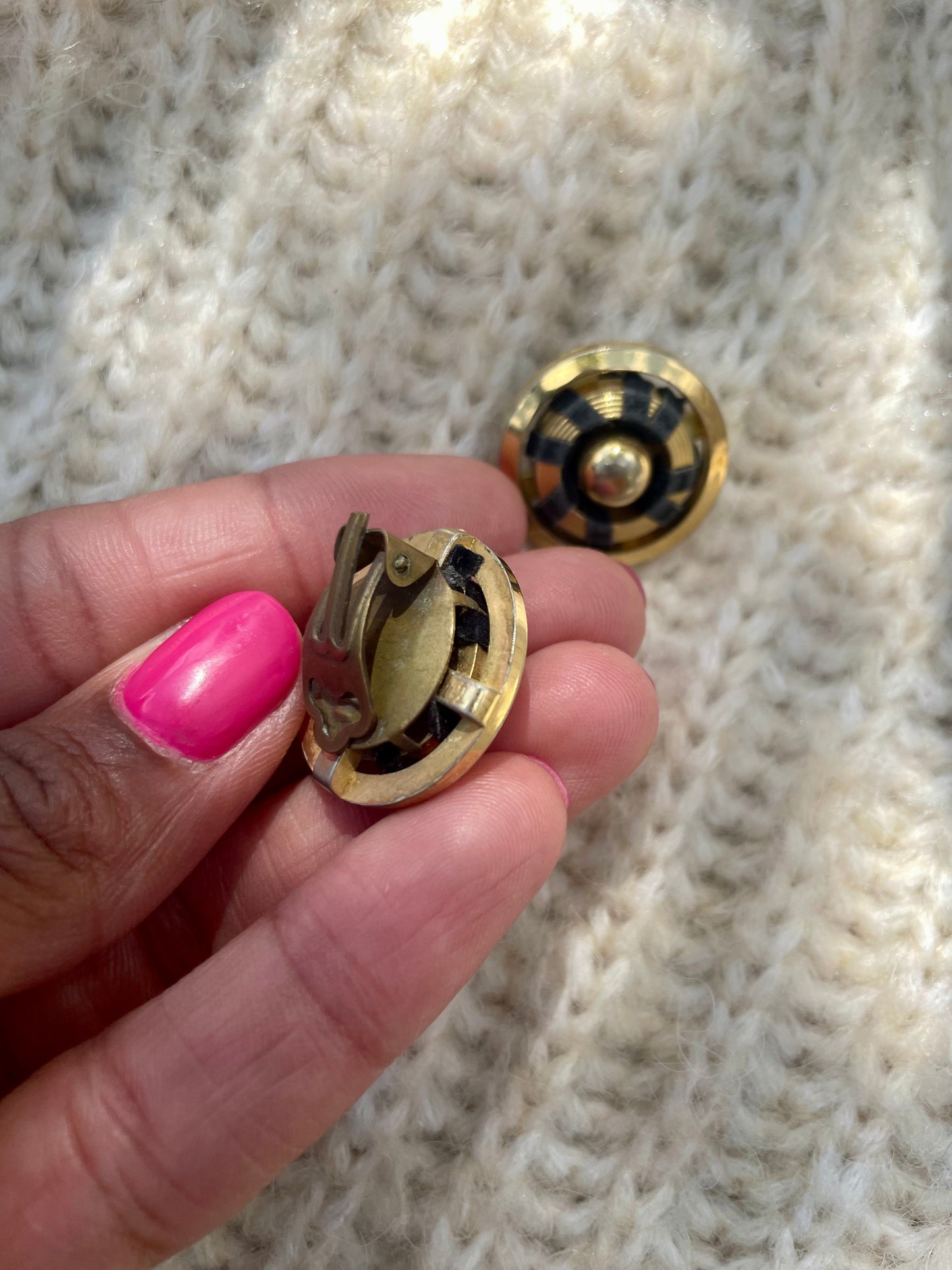 vintage gouden clip-on oorbellen