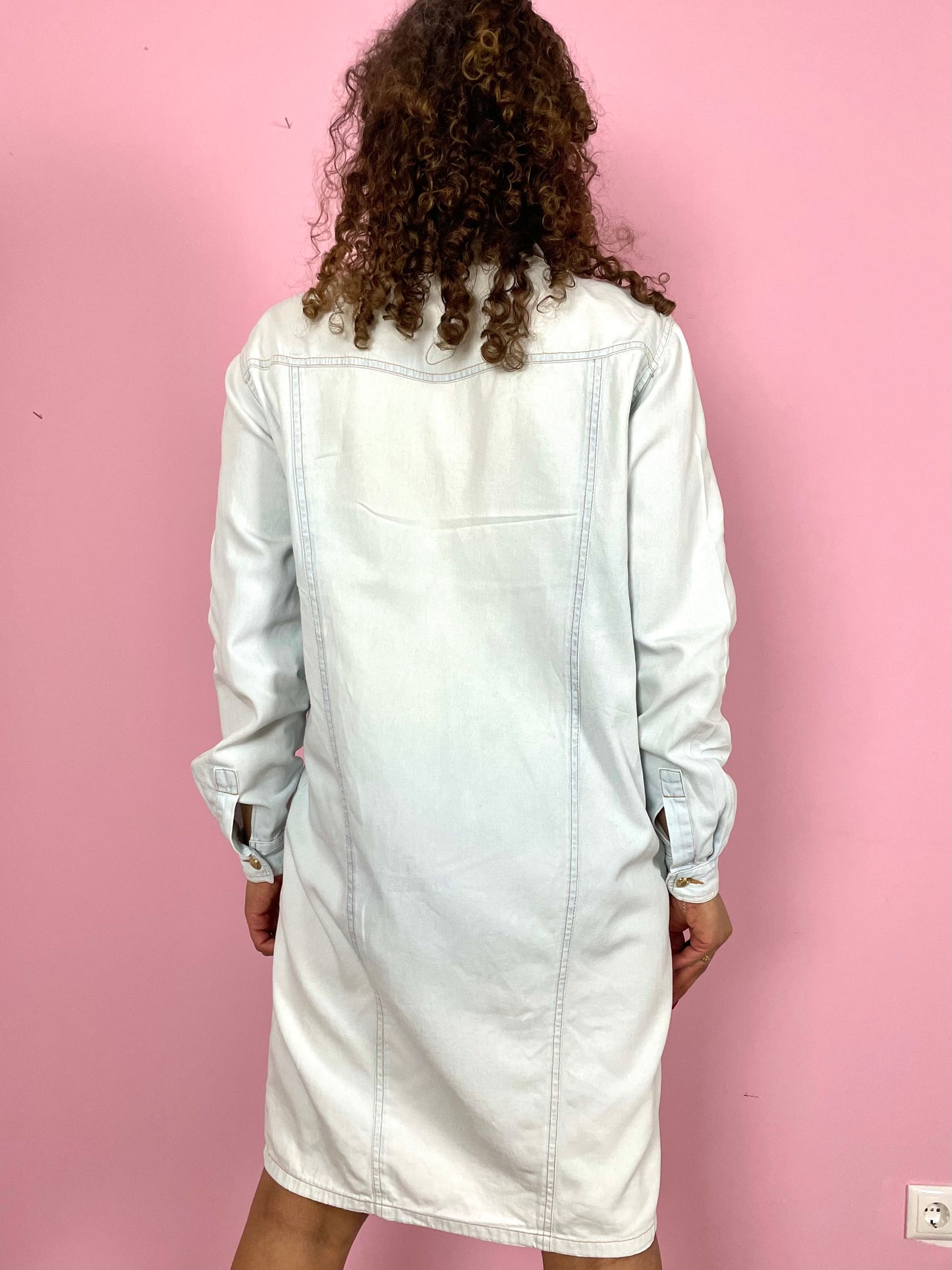 Vintage 90's lichtblauwe denim jurk