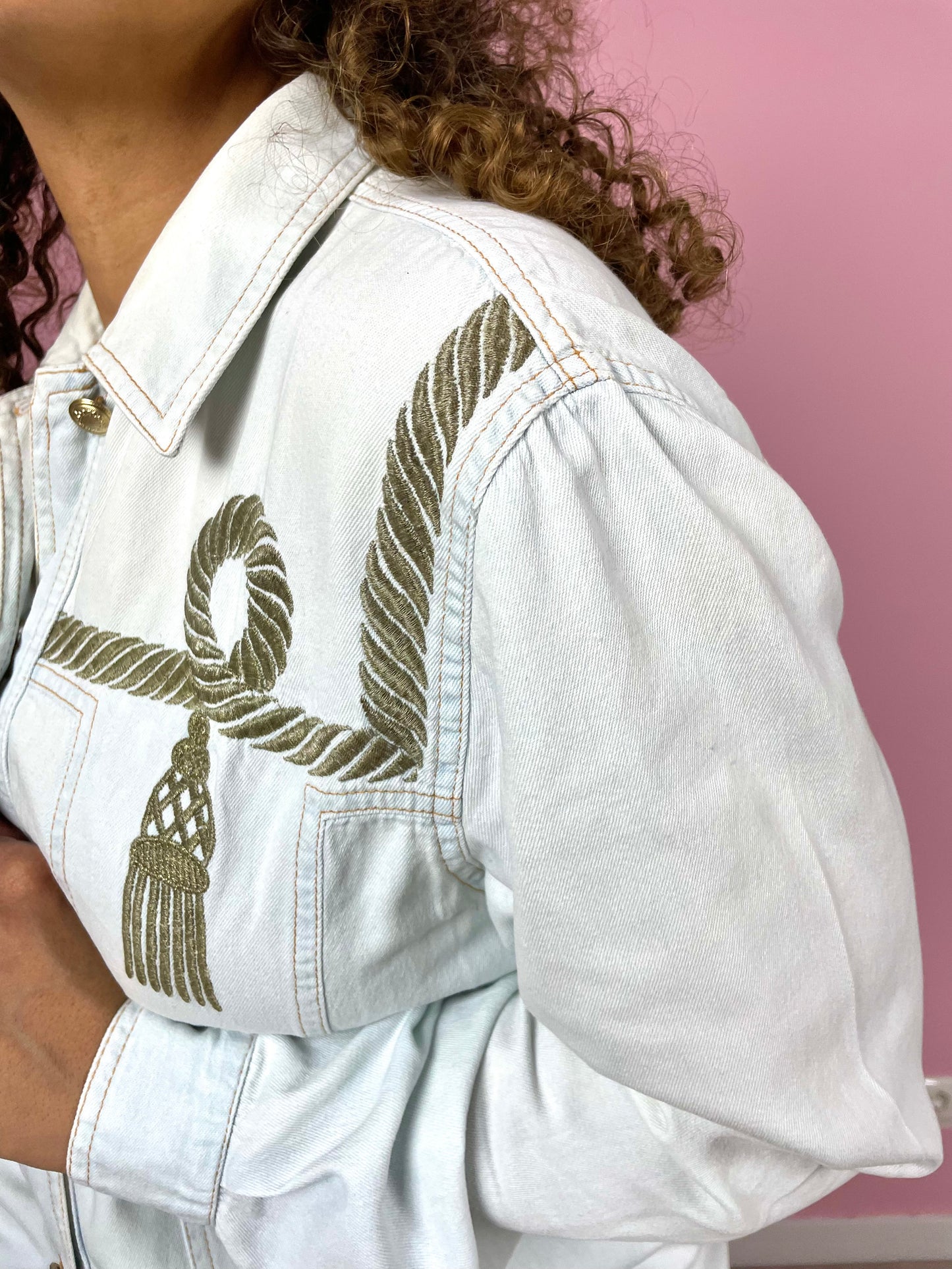 Vintage 90's lichtblauwe denim jurk