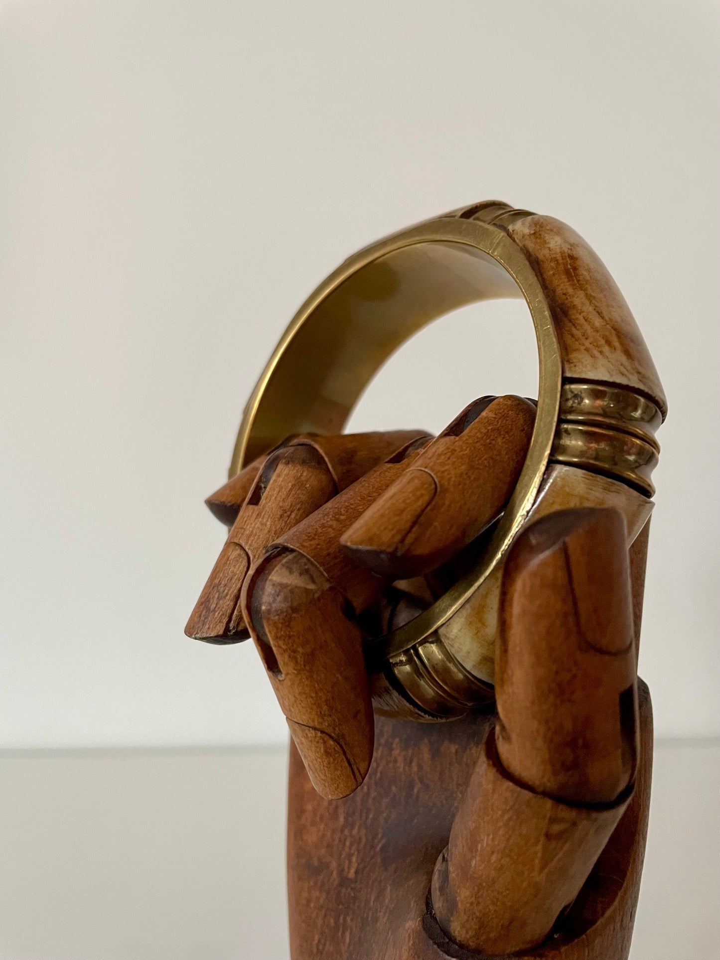 Vintage messing statement bone bangle
