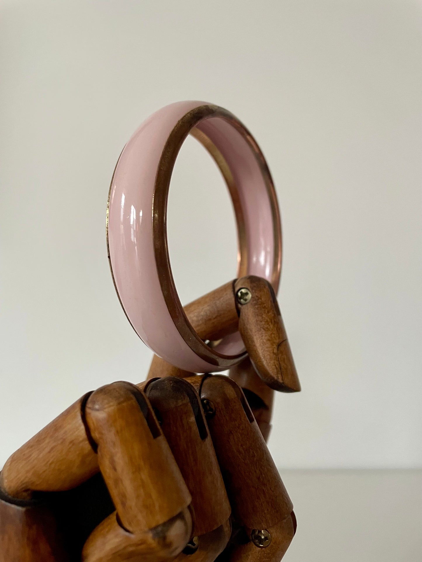 Vintage messing & roze bangle