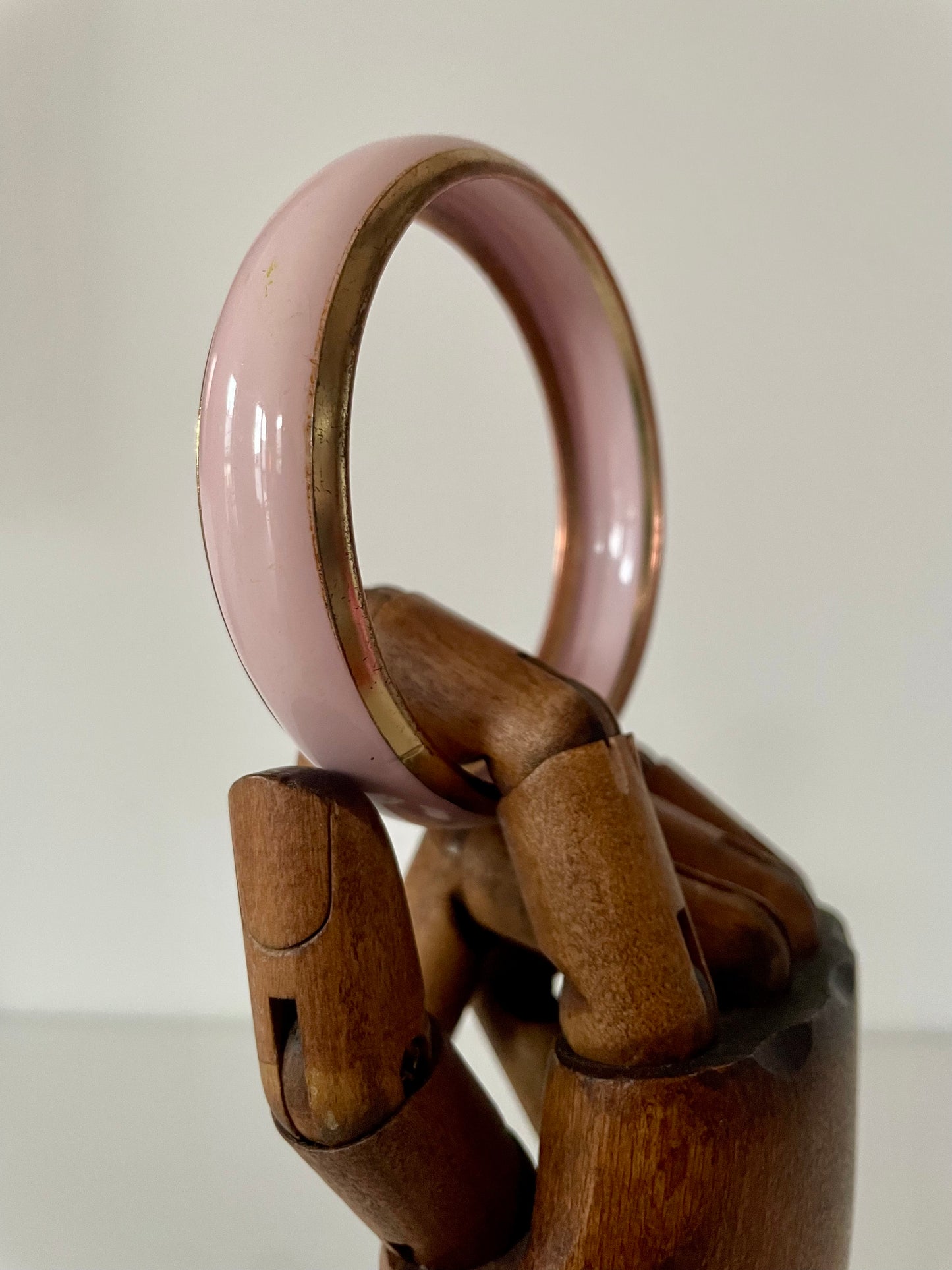 Vintage messing & roze bangle
