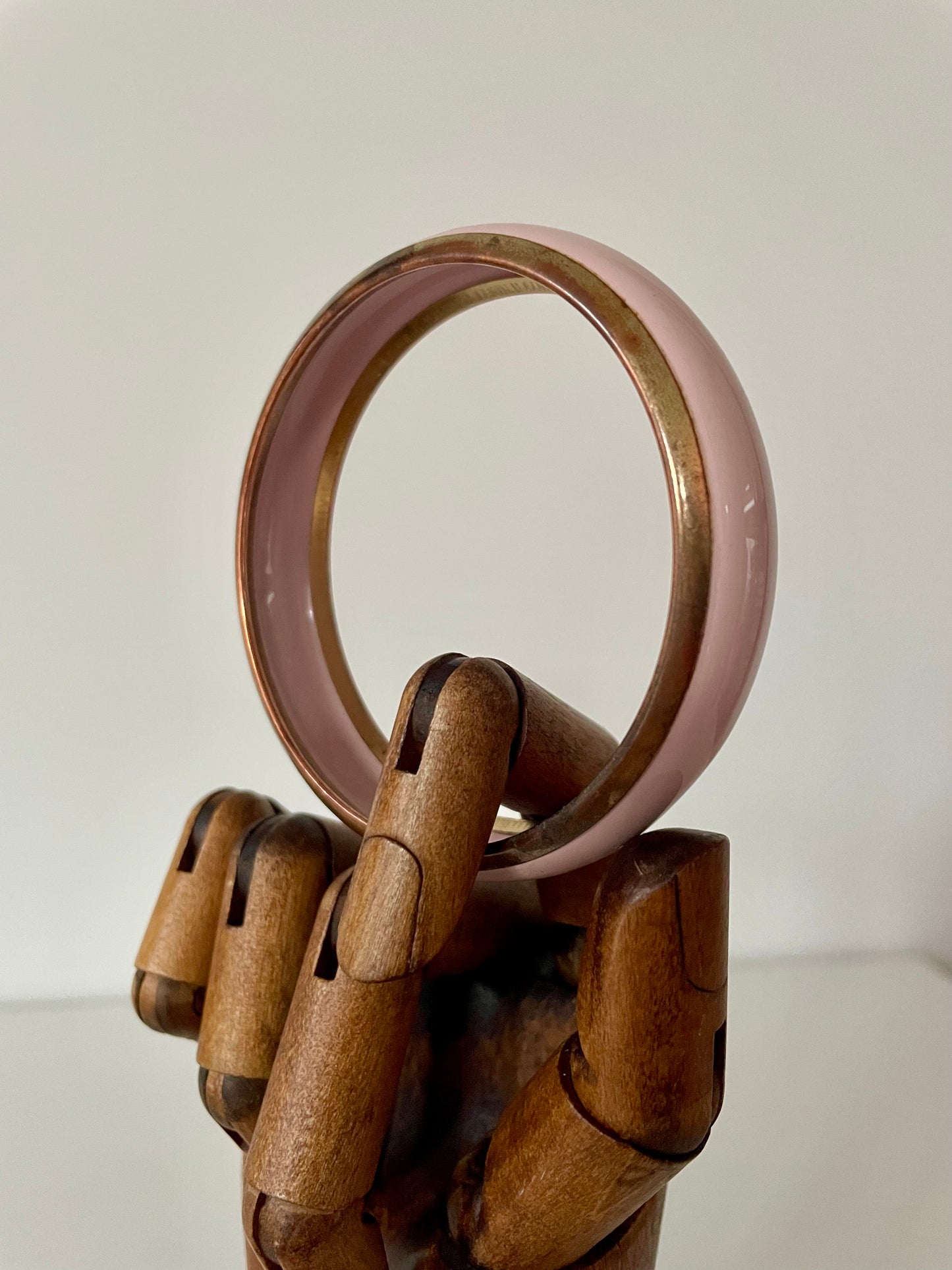 Vintage messing & roze bangle