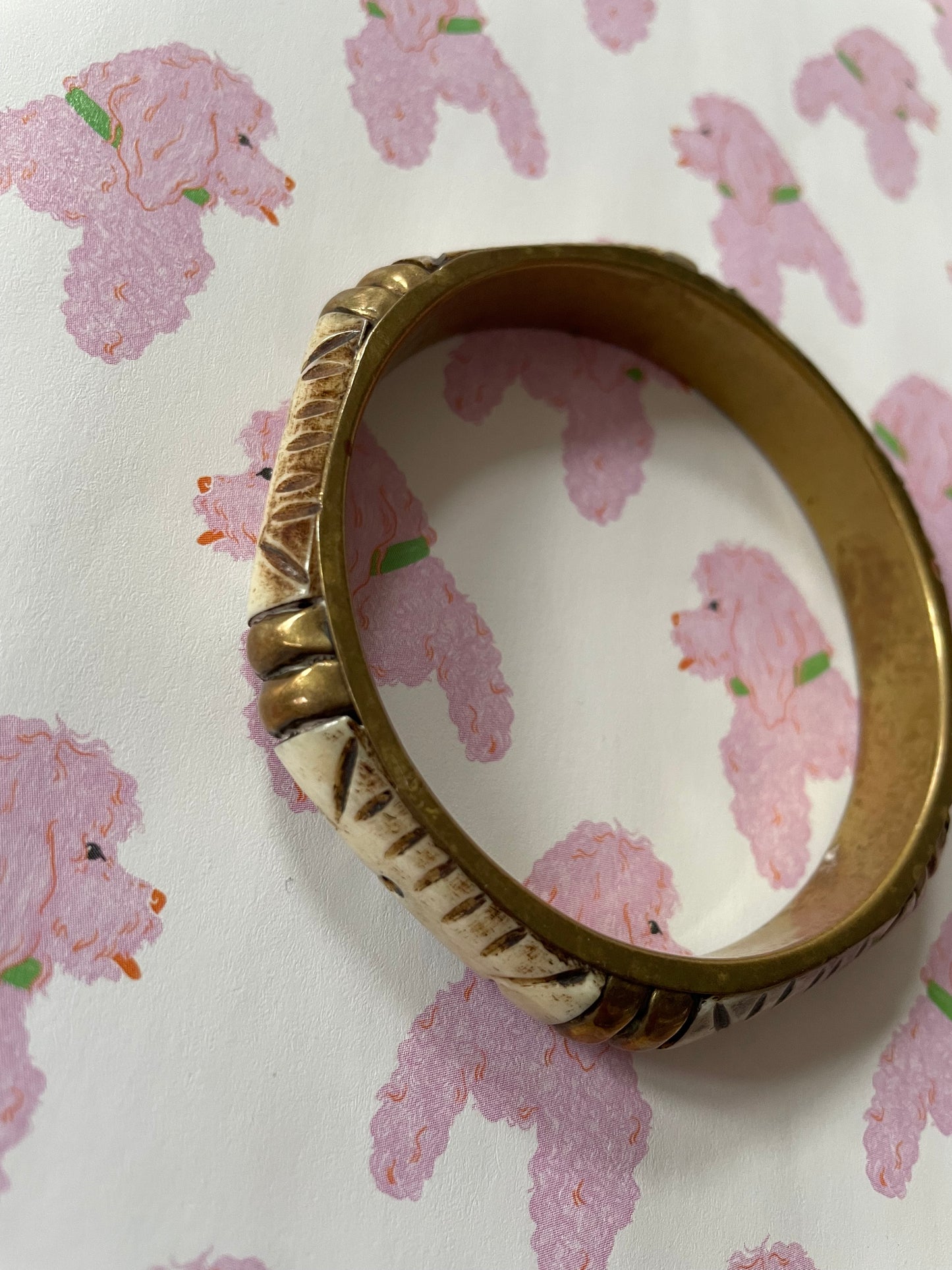 Vintage messing bone bangle