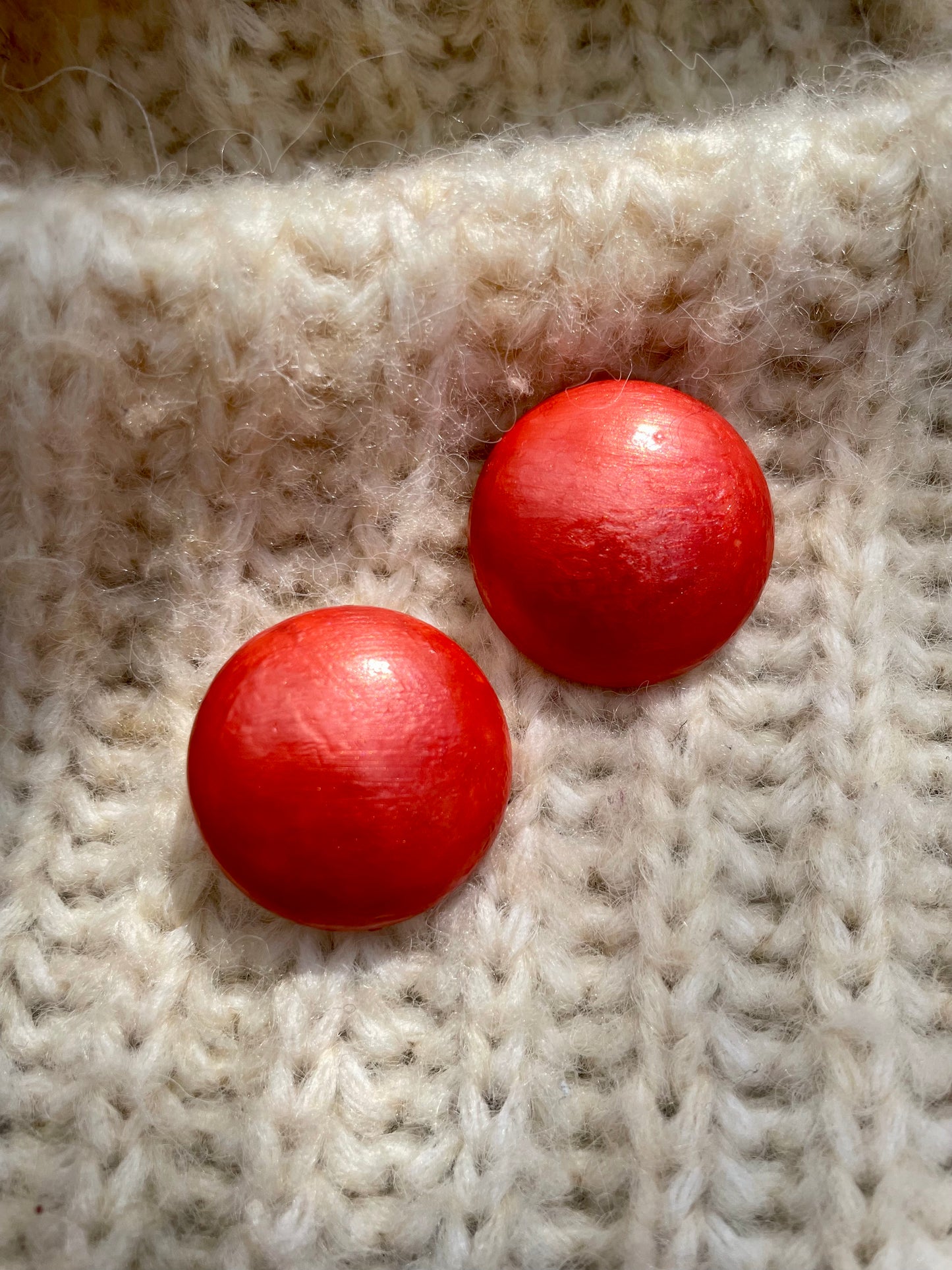 Vintage zalm oranje clip-oorbellen