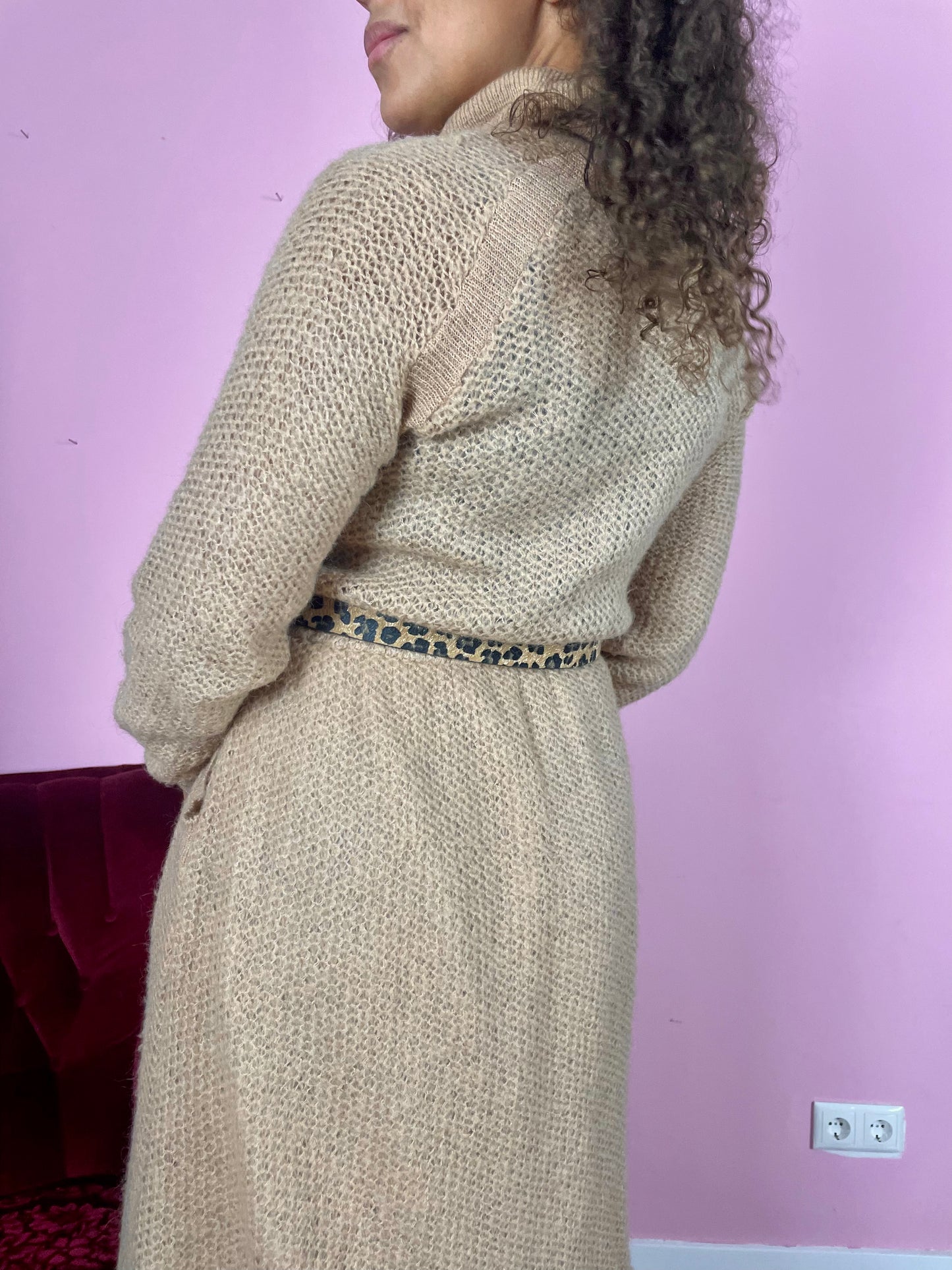 Vintage knitted midi jurk