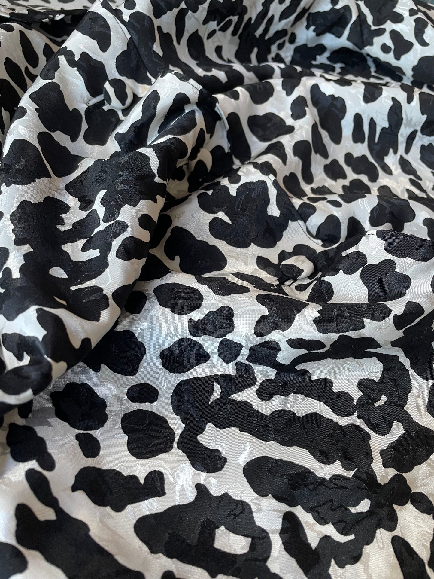 Vintage zwart-wit animal print blouse