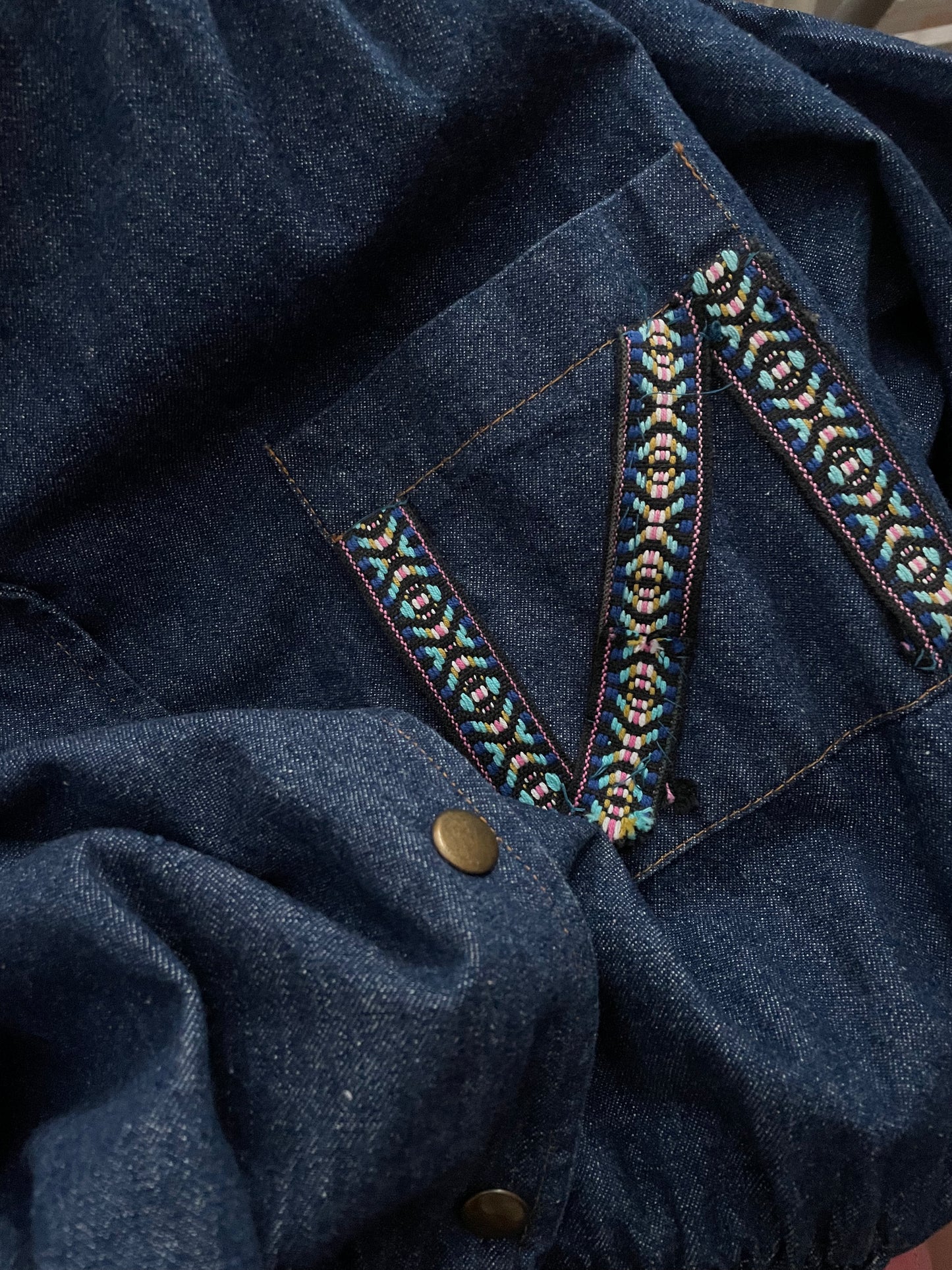Vintage denim prairie-jurk