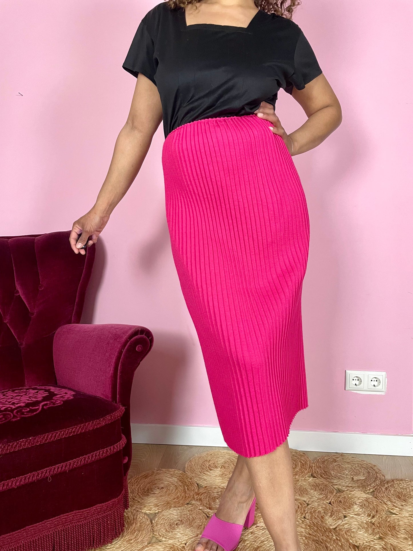 Vintage fuchsia pencil-rok
