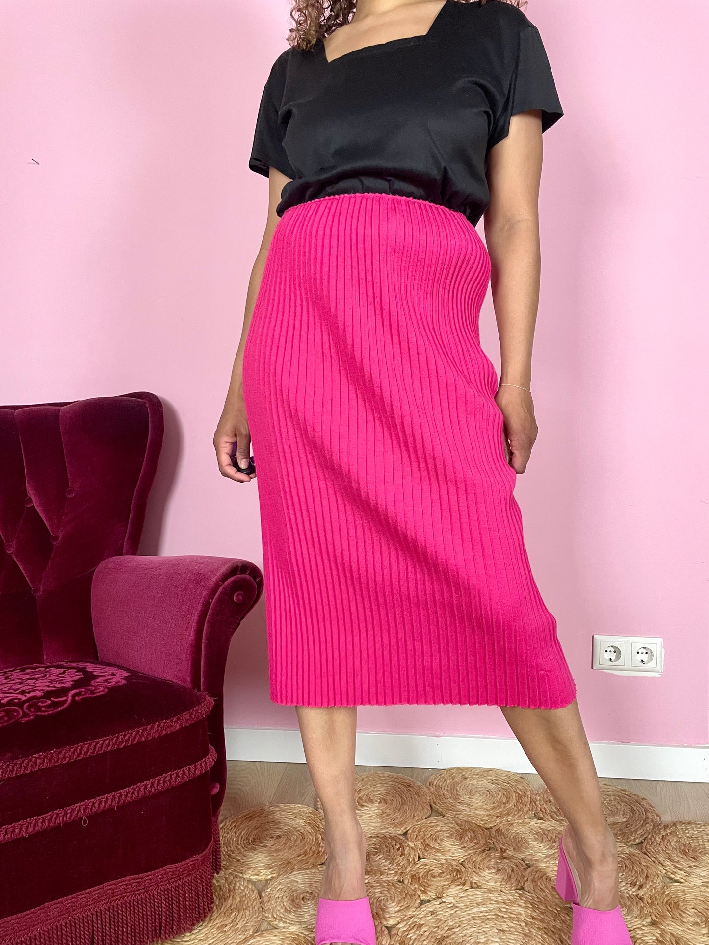 Vintage fuchsia pencil-rok