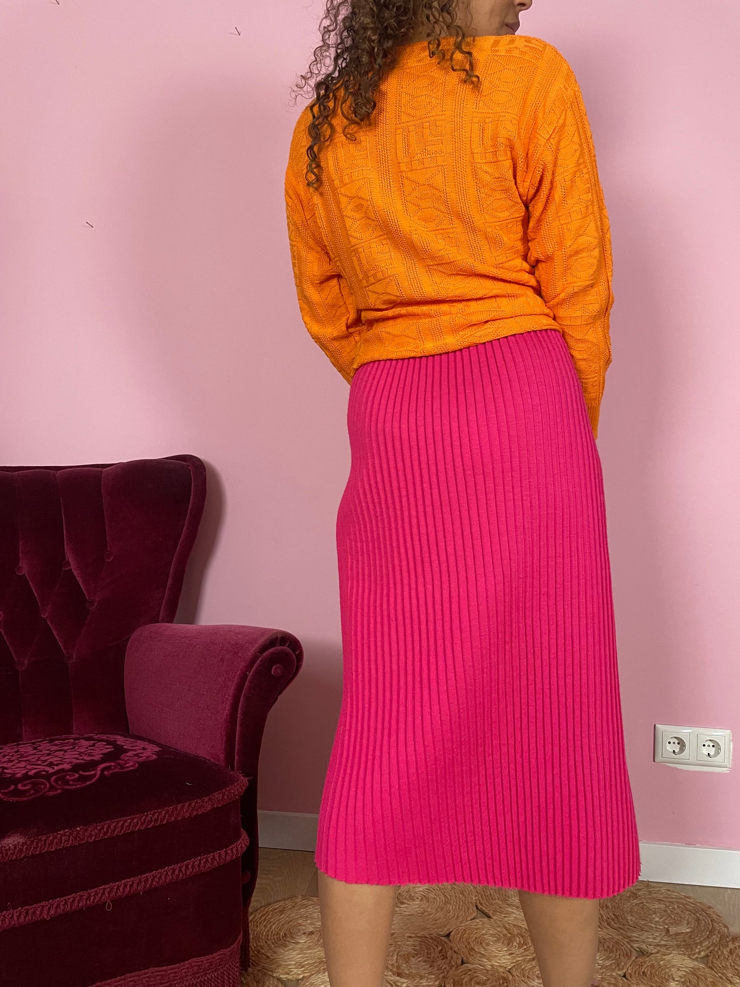 Vintage fuchsia pencil-rok