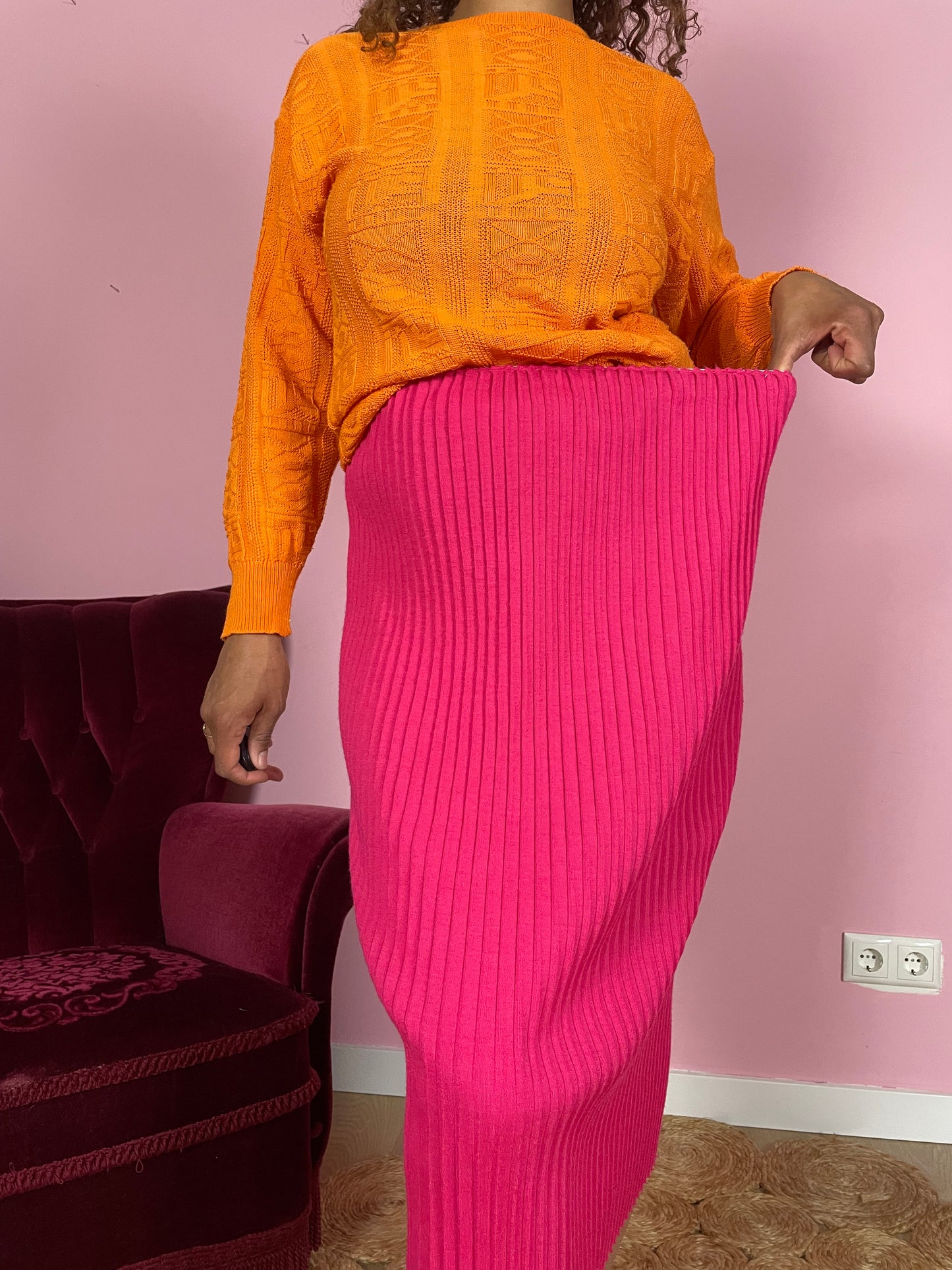 Vintage fuchsia pencil-rok