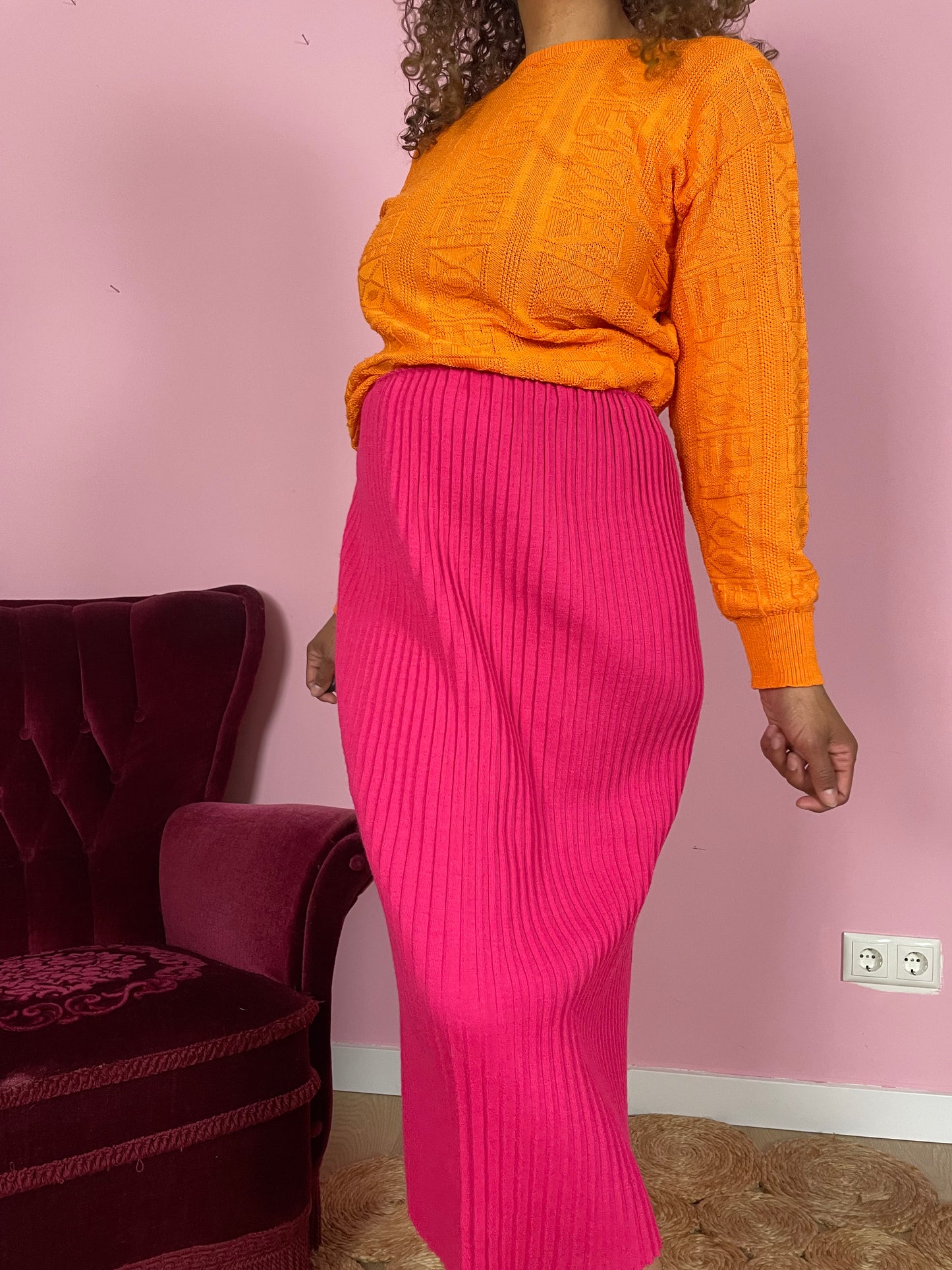 Vintage fuchsia pencil-rok