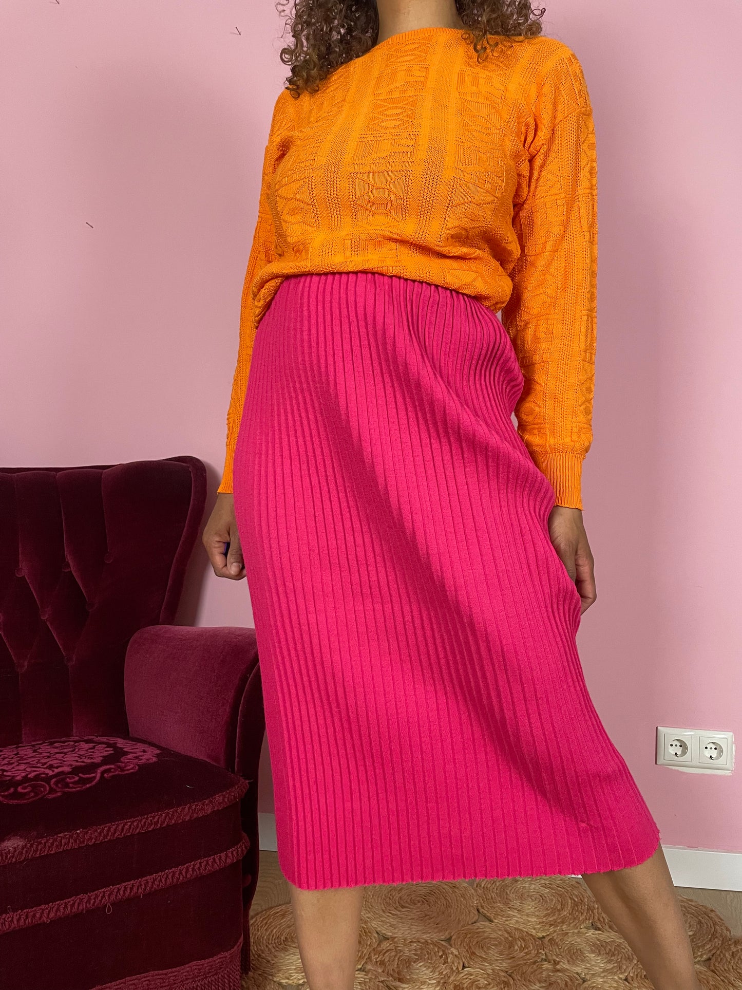 Vintage fuchsia pencil-rok