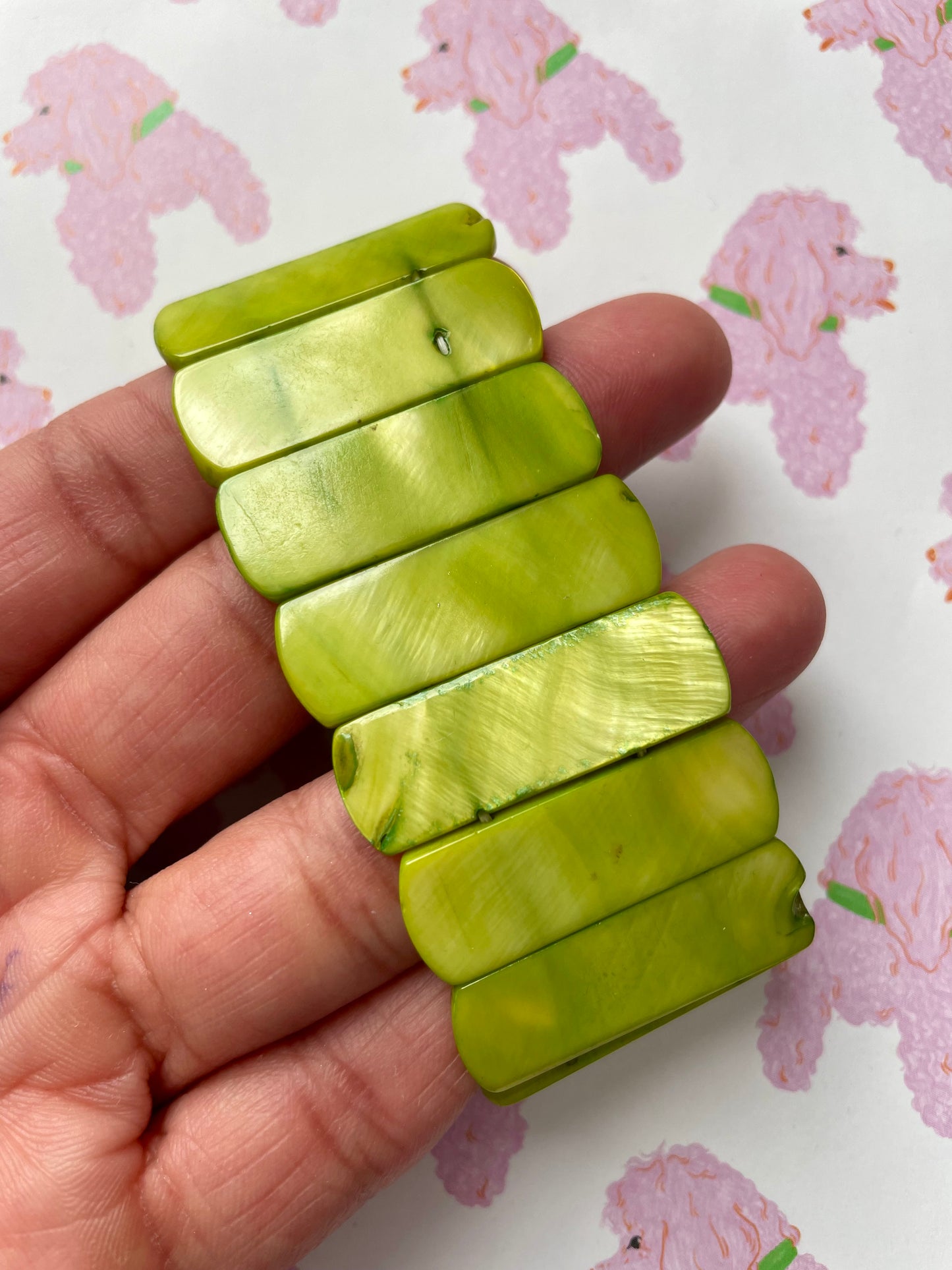 Groene schelpen armband