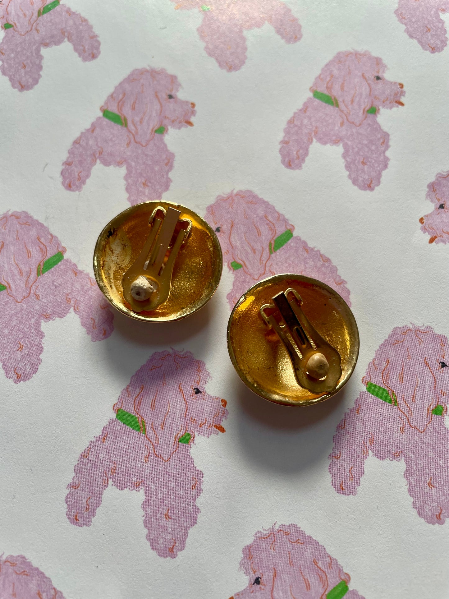 Vintage gouden clip-on oorbellen